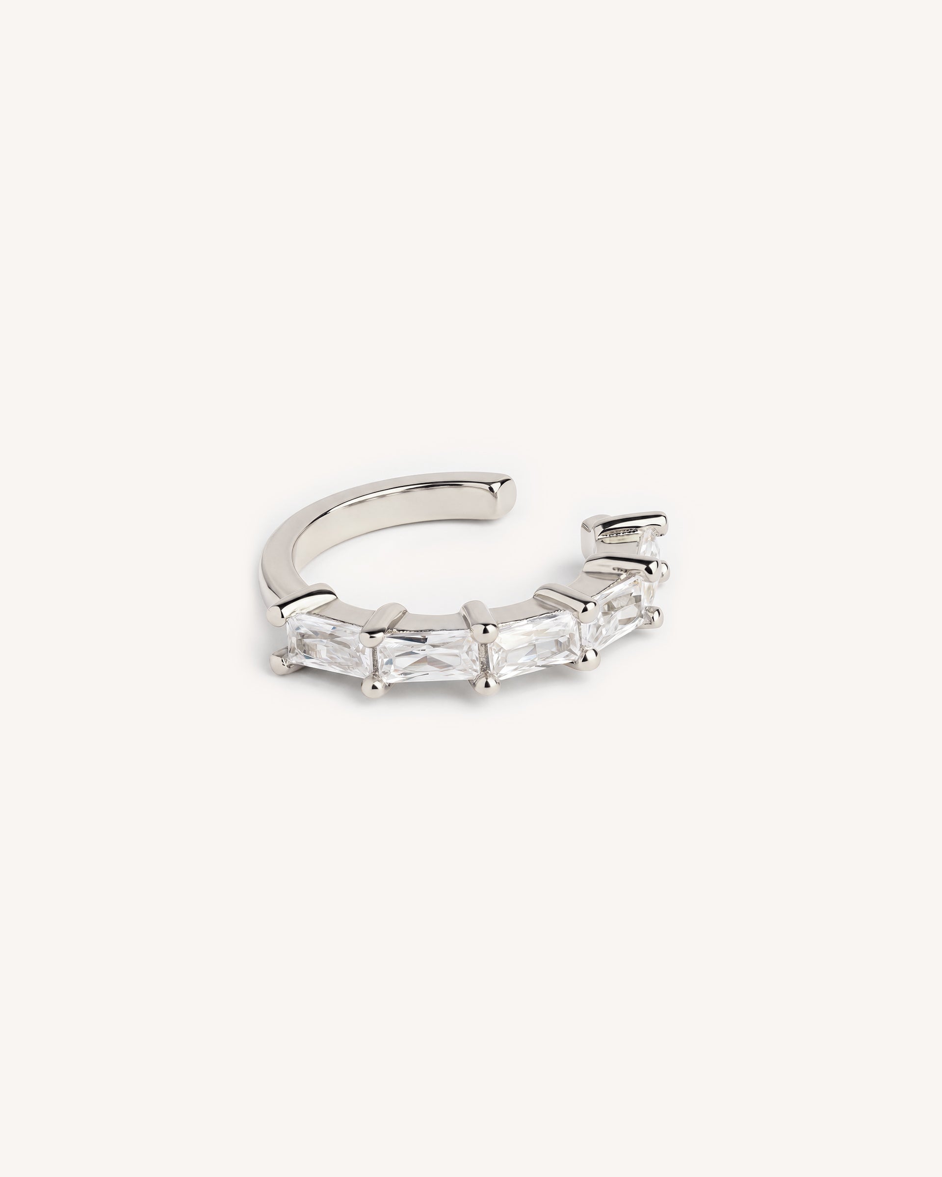 Baguette Ear Cuff in 925 Sterling Silver