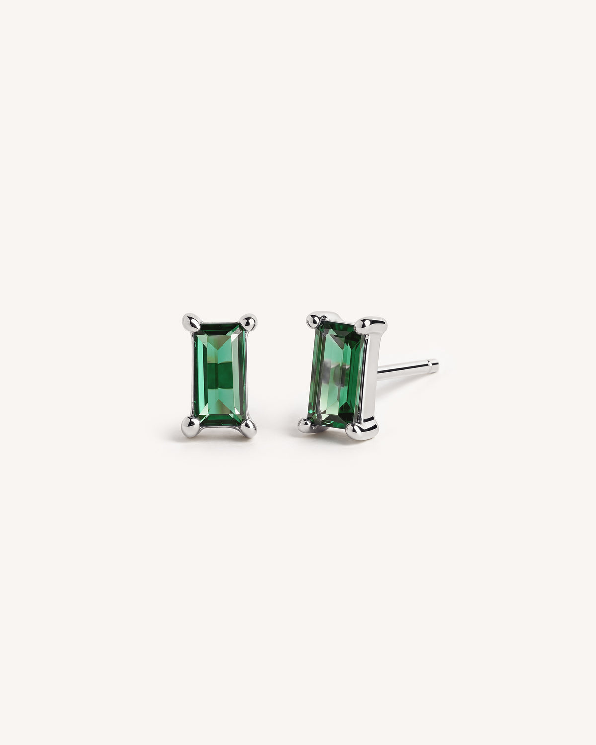 Tiny Baguette Solitaire Studs
