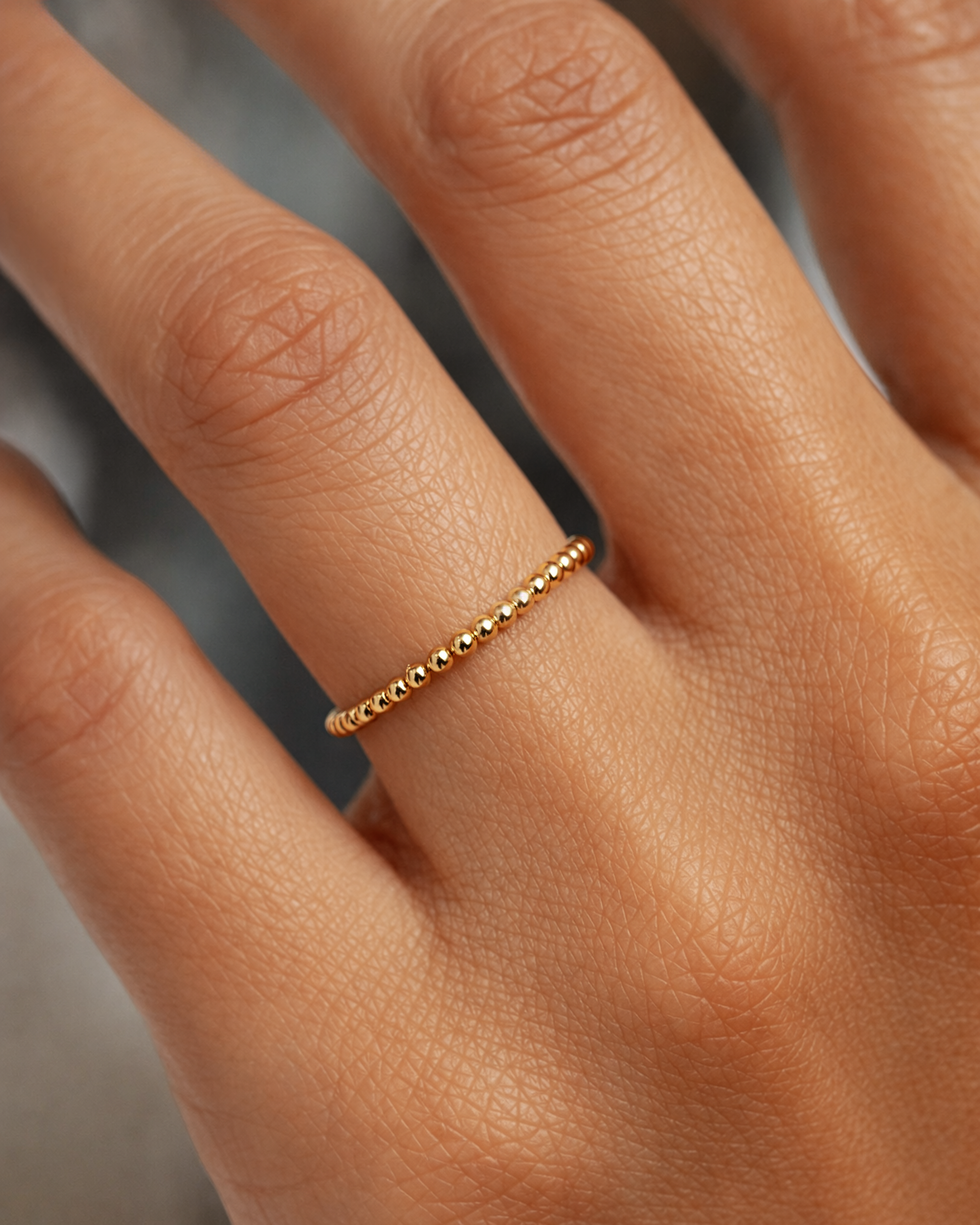 Bead Ring in Gold — alternate view