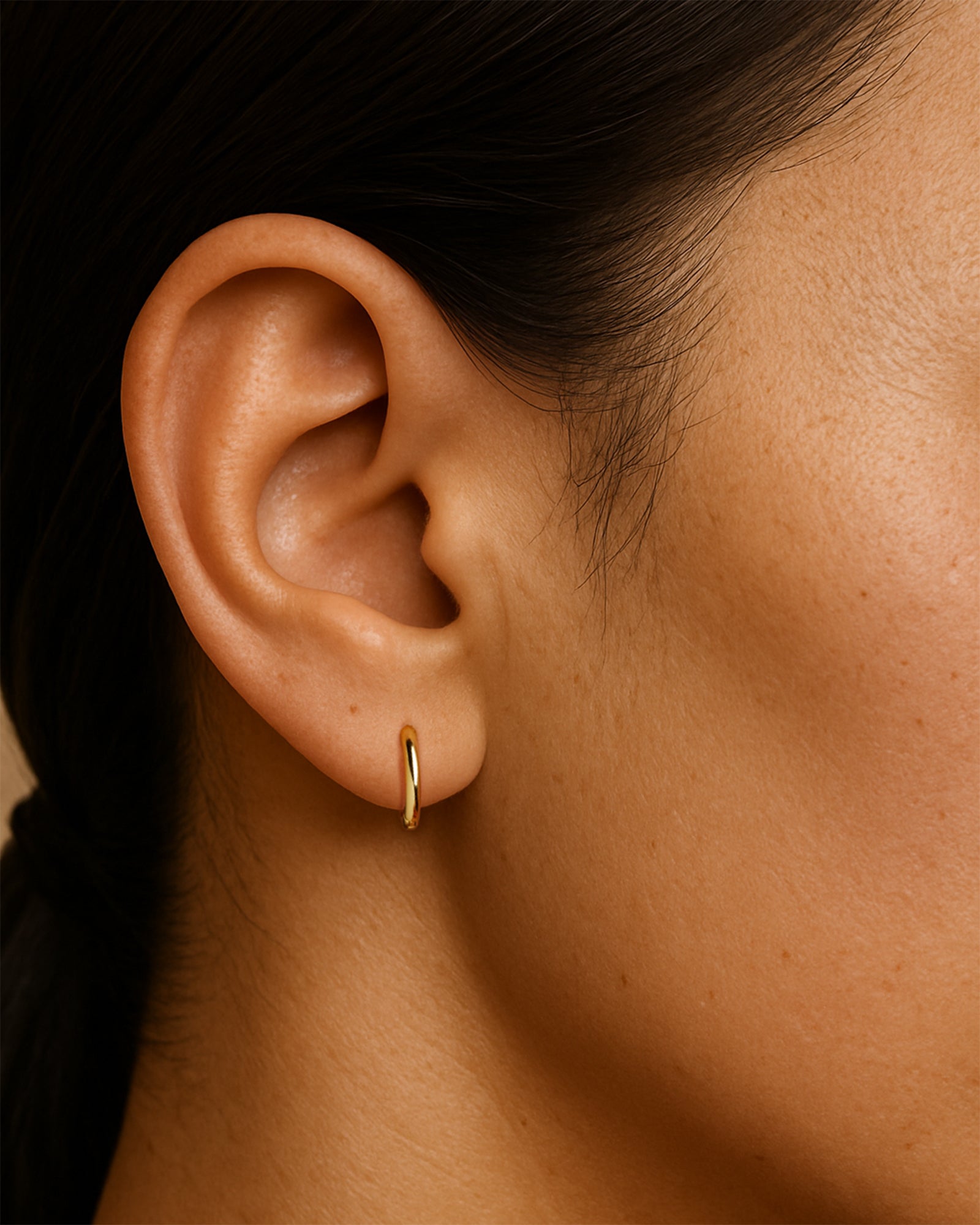 Classic Huggie Hoops in Gold — alternate view