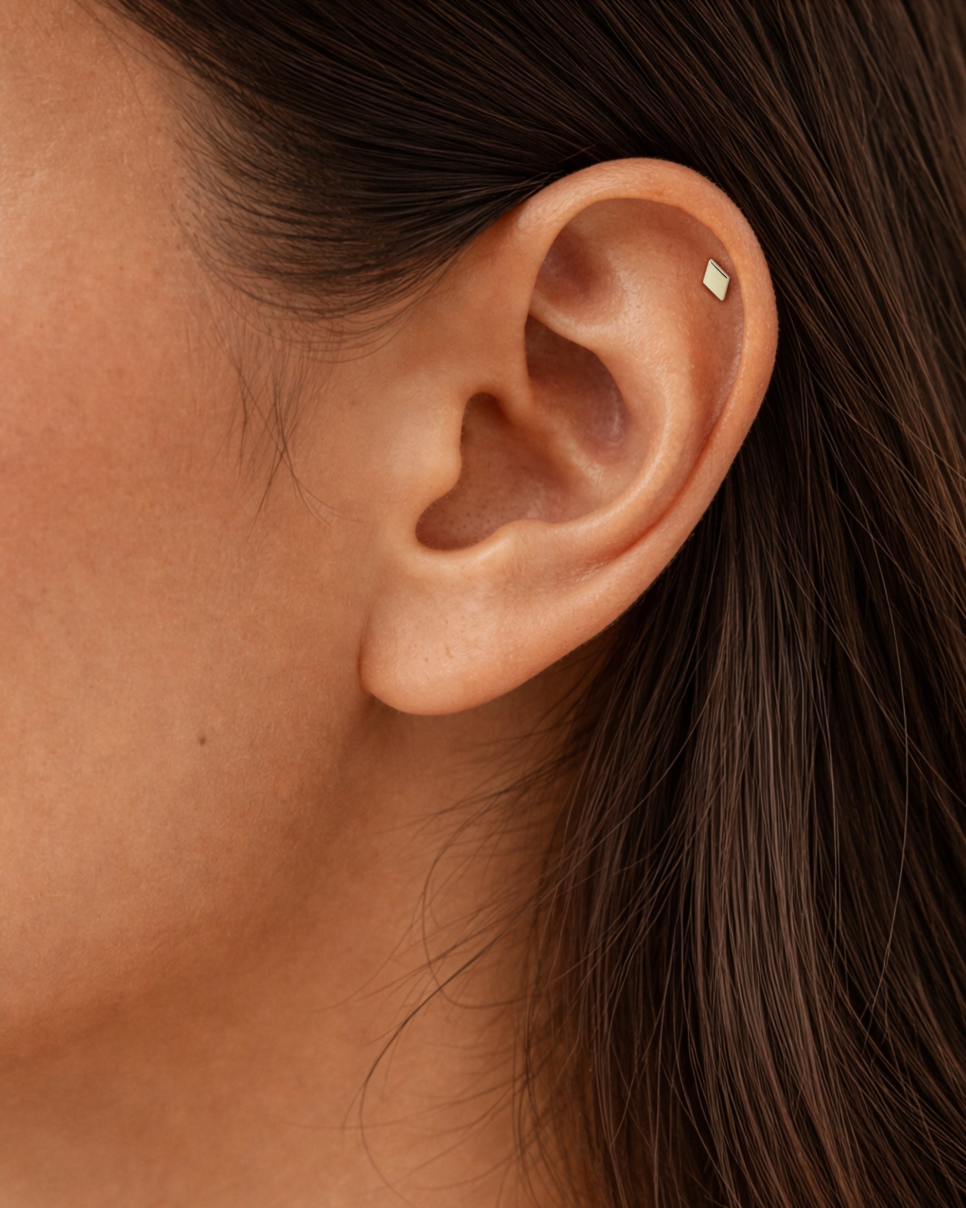 Diamond Labret Stud in Silver — alternate view