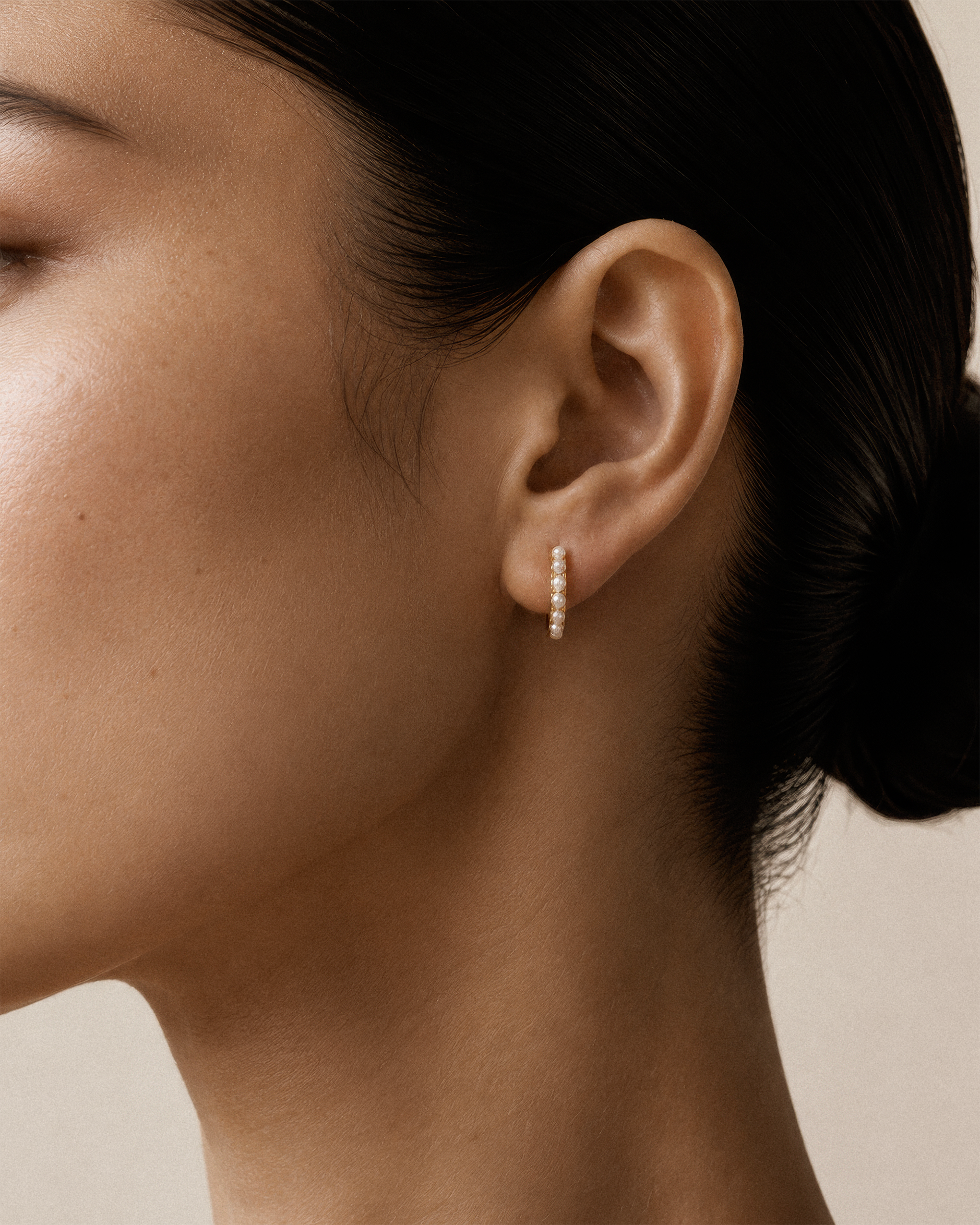 Dotted Pearl Hoops