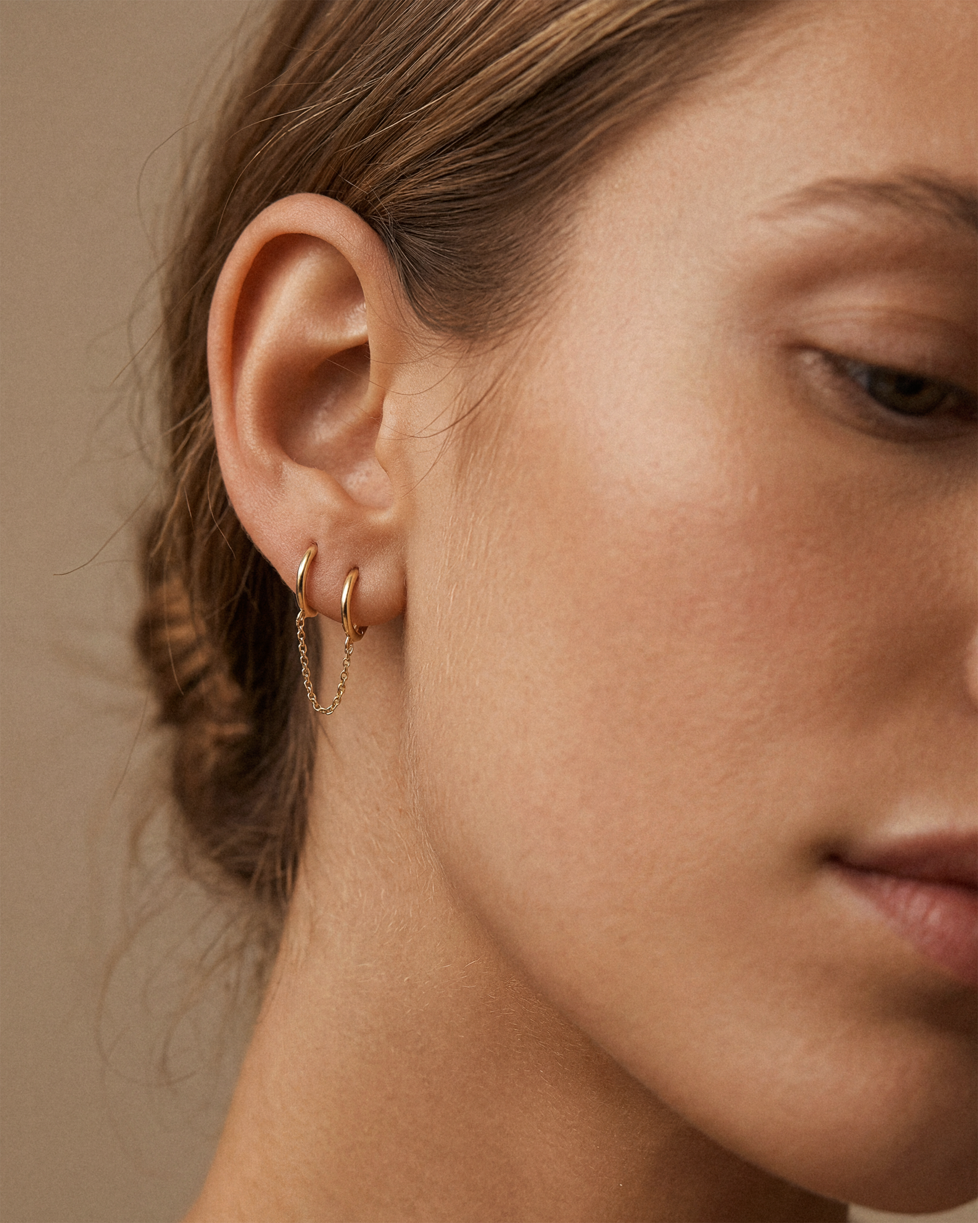 Double Chain Hoop Earrings