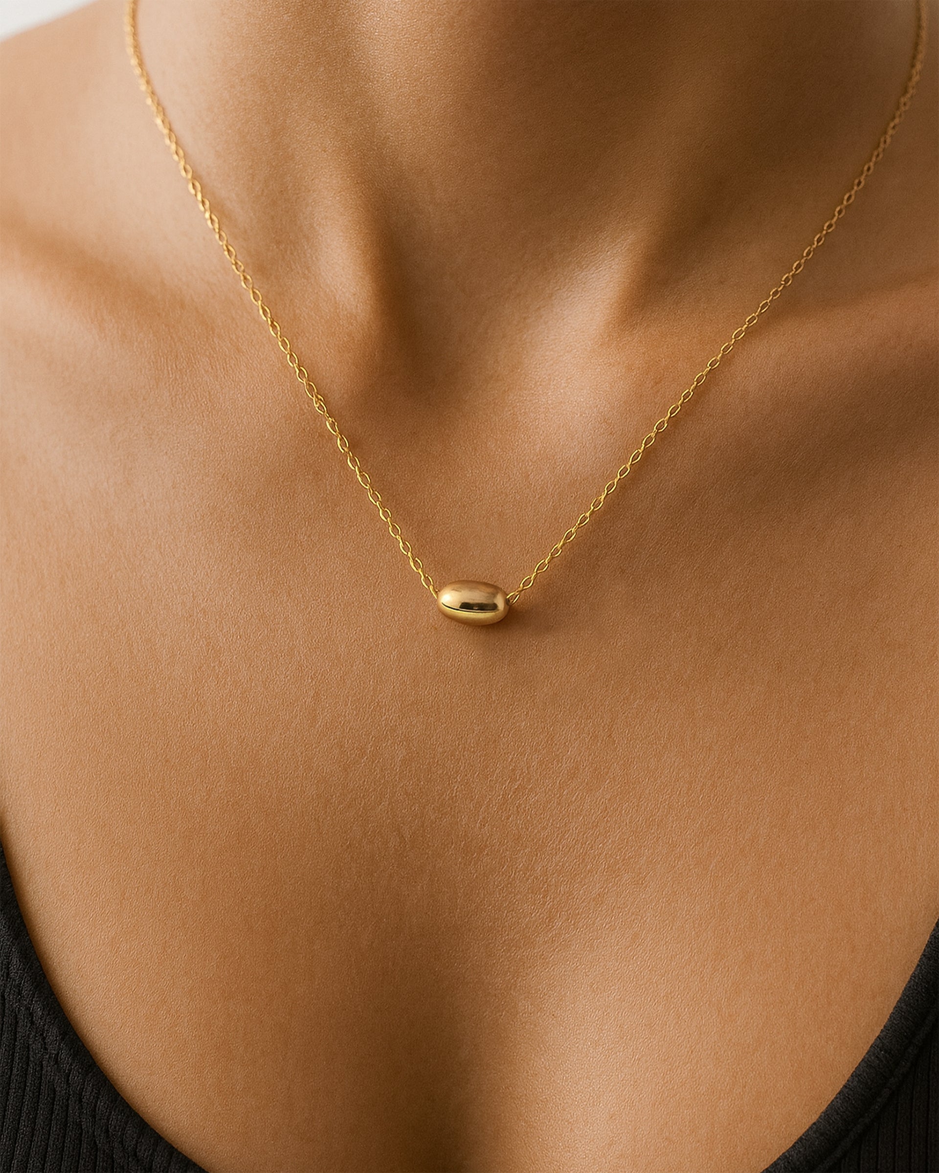 Egg Necklace in Gold — alternate view