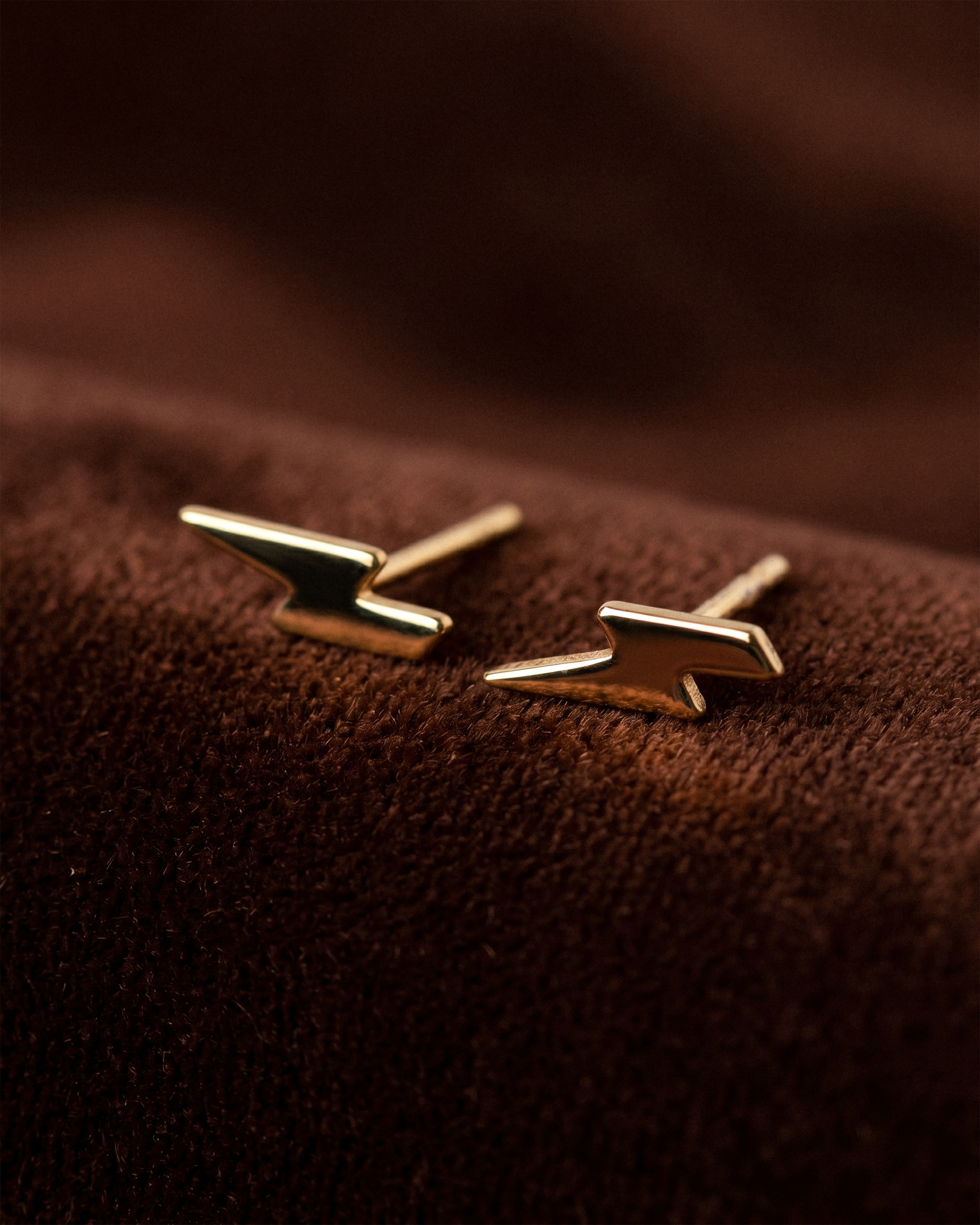 Lightning Studs in Gold — alternate view