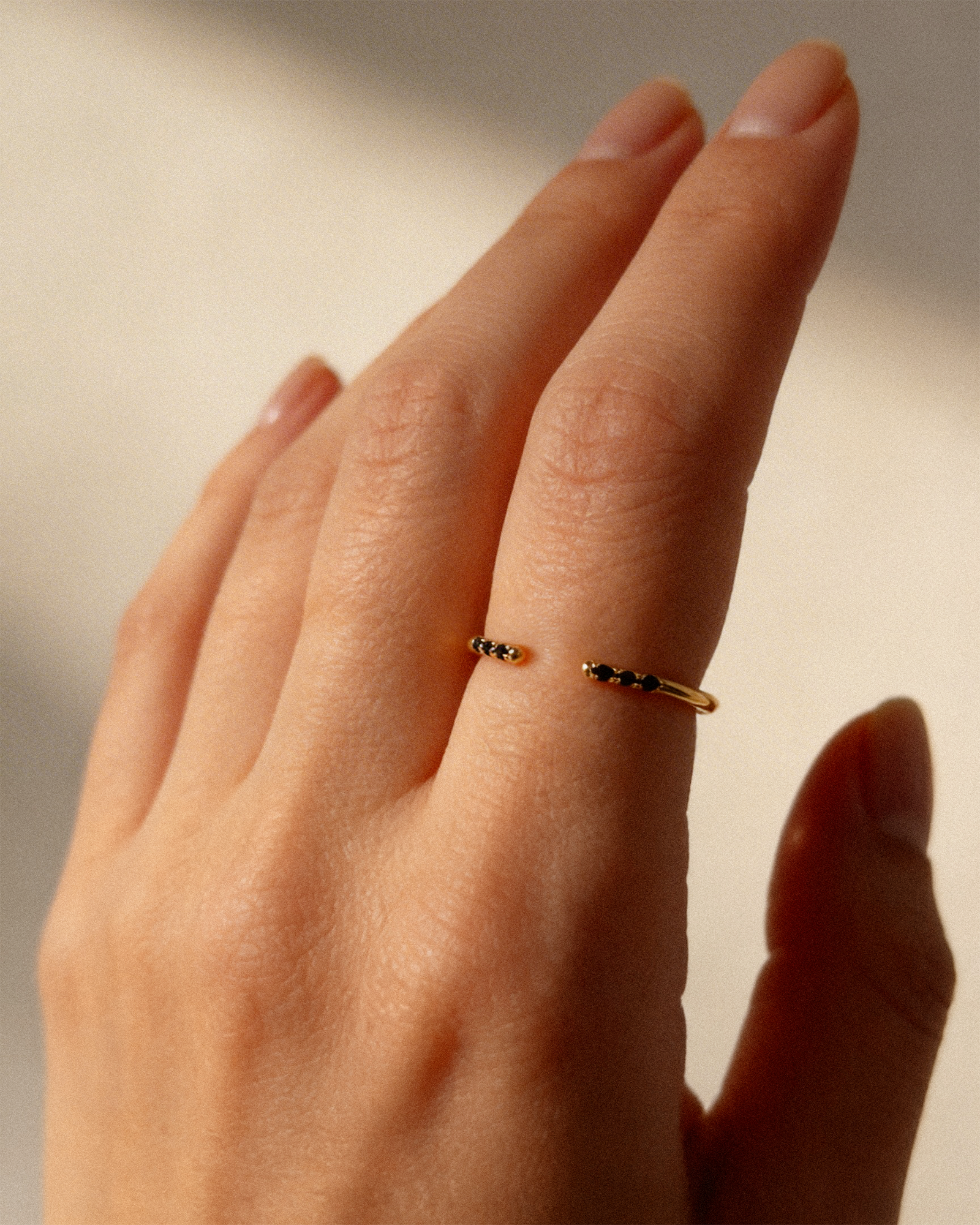 Open Pave Ring in Gold — Onyx — alternate view