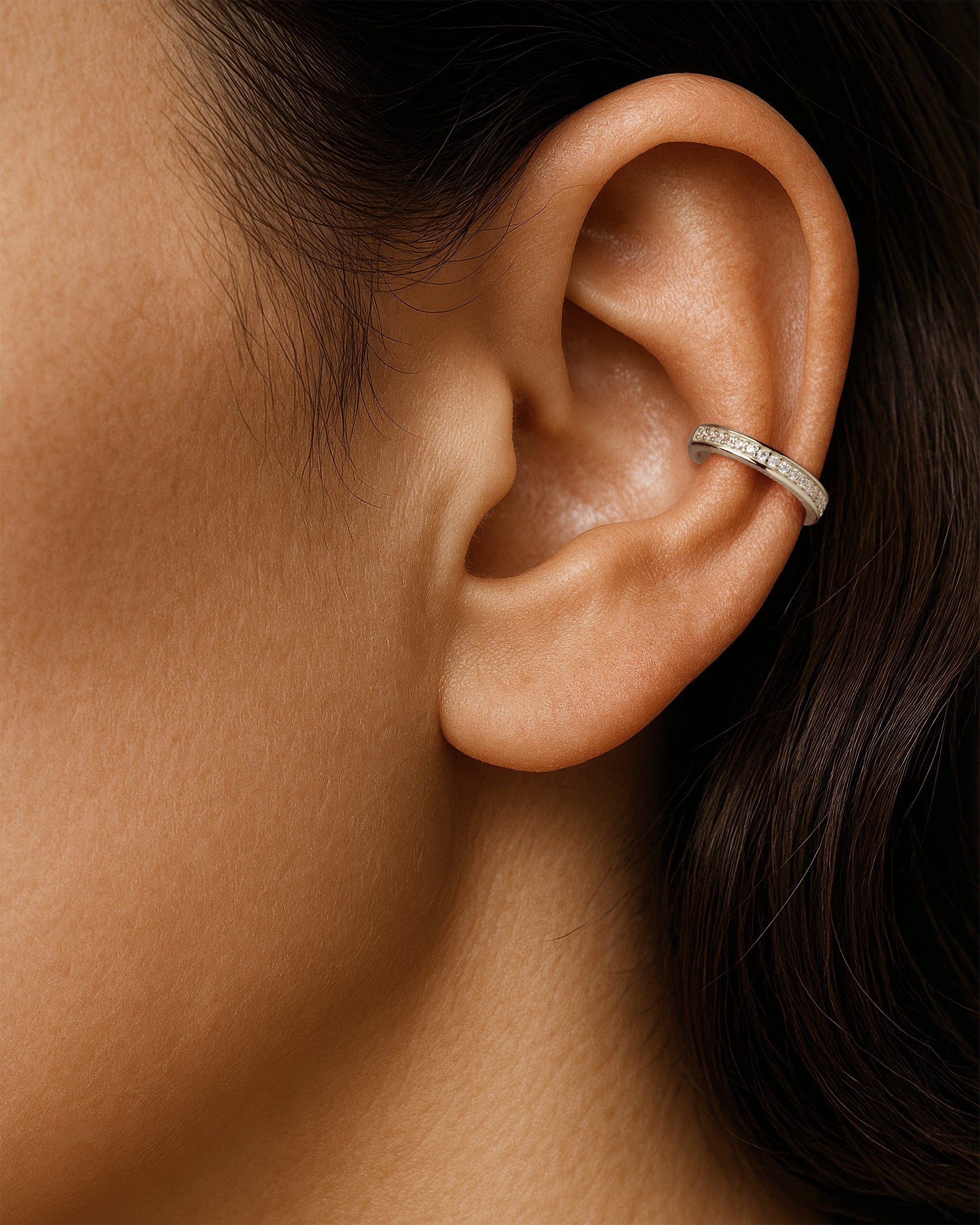 Pave Conch Ear Cuff in Silver — alternate view