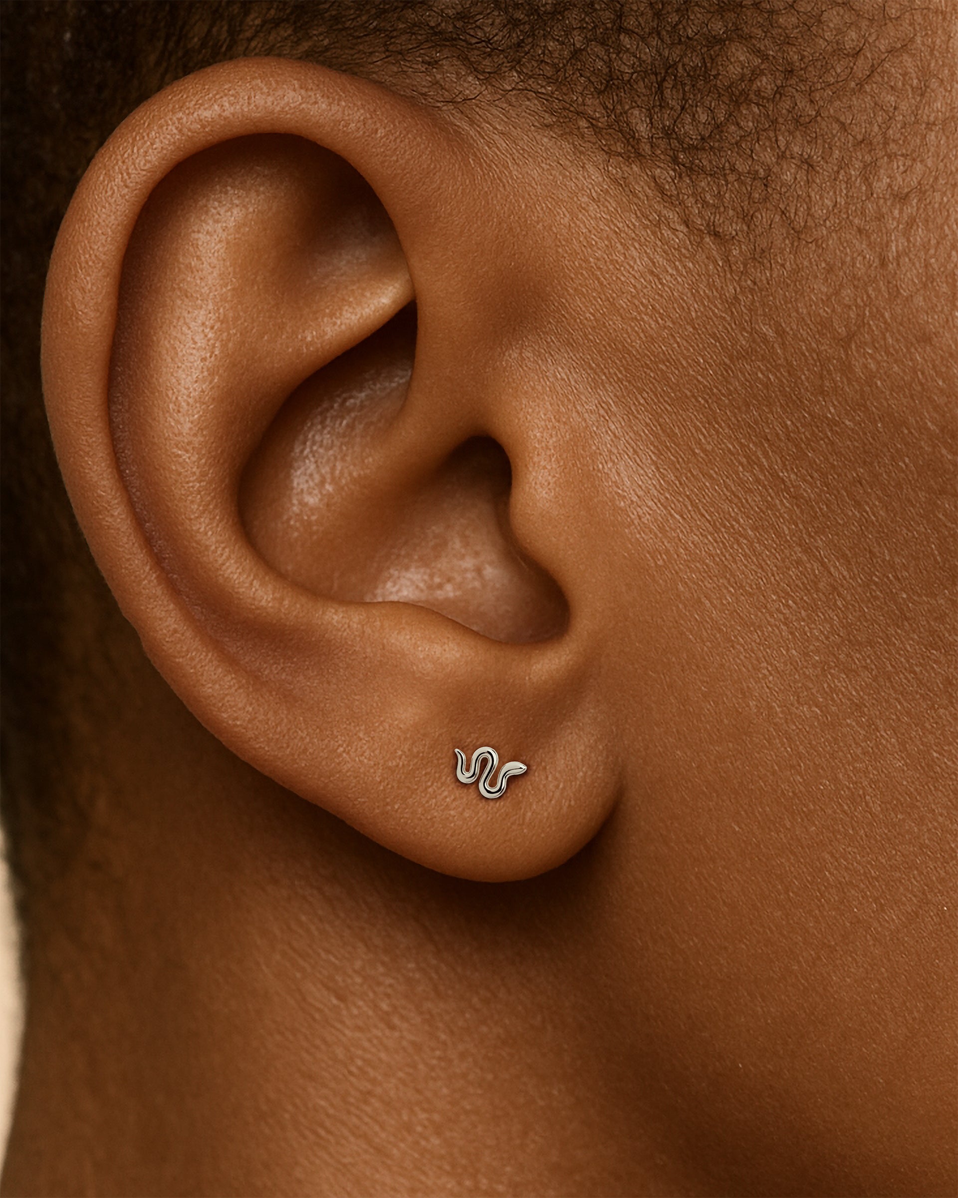 Snake Studs in Silver — alternate view