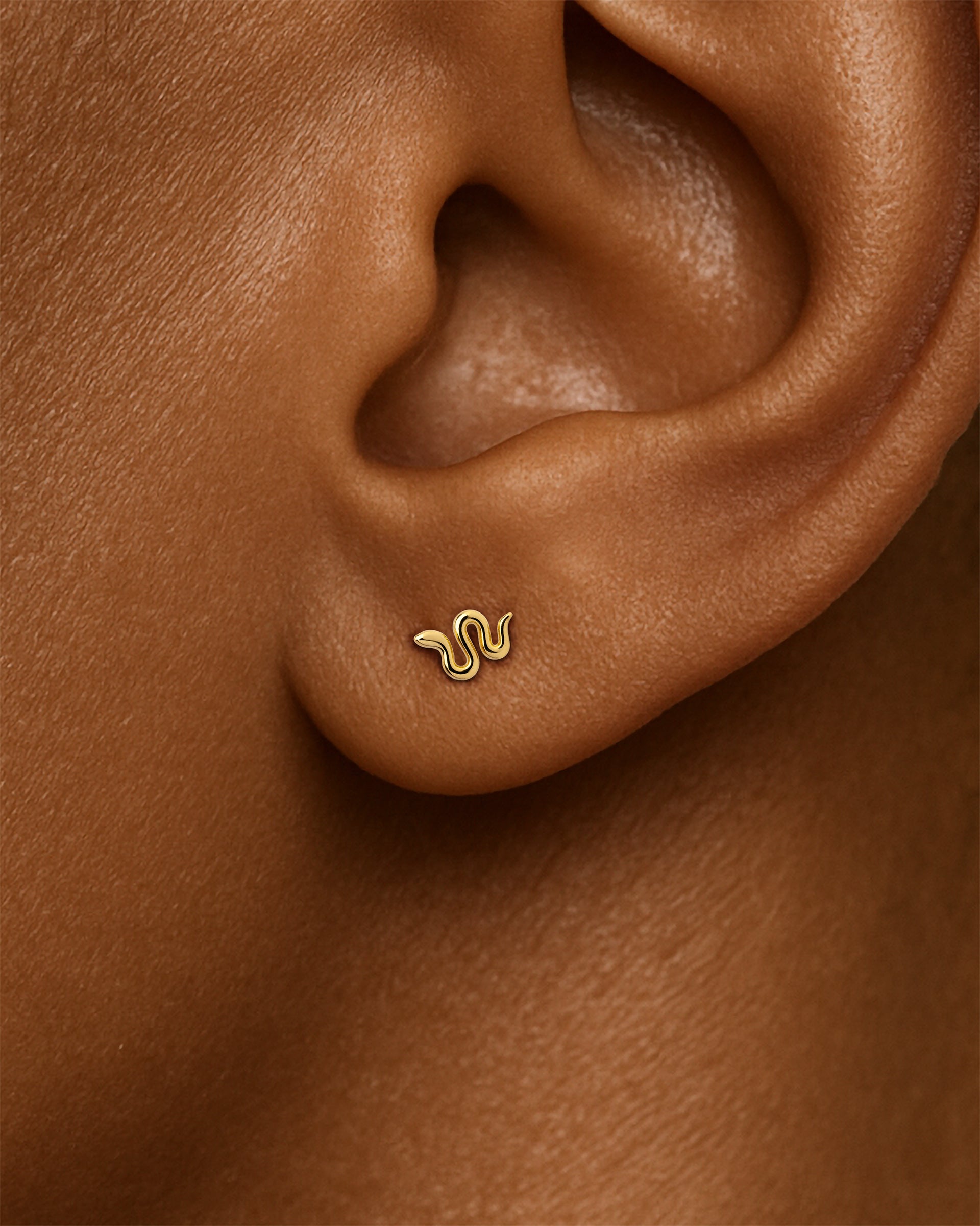 Snake Studs in Gold — alternate view
