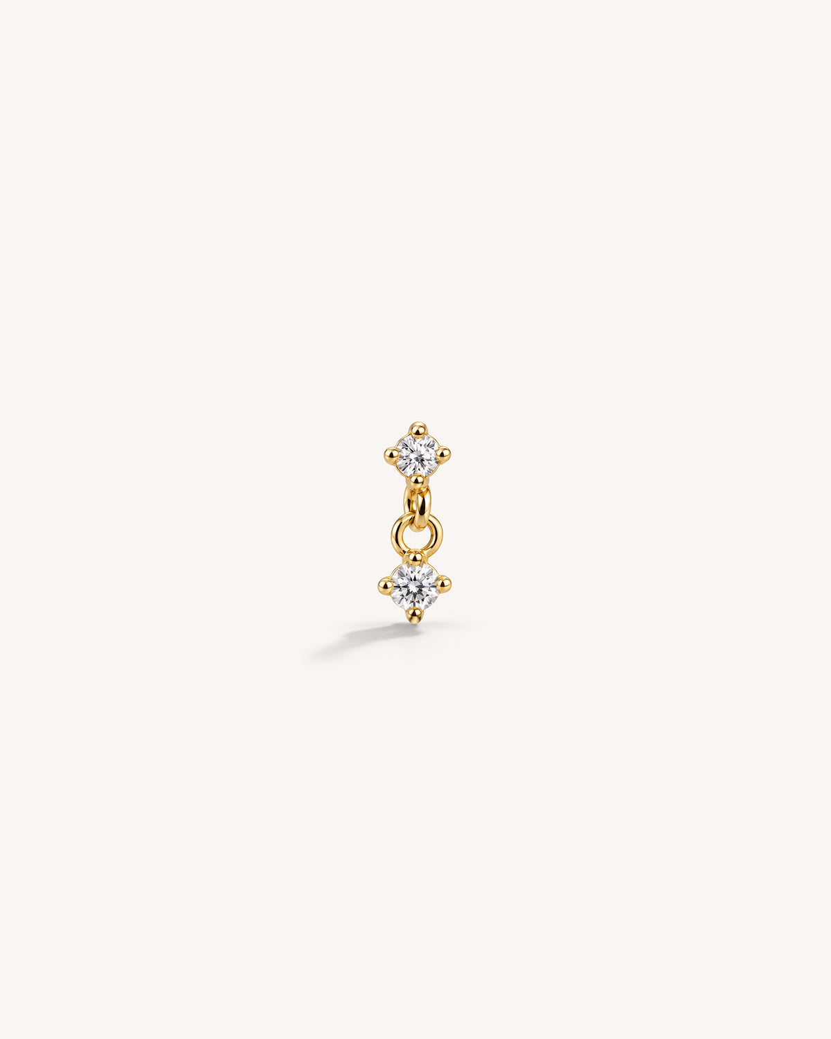 Solitaire Drop Labret Stud in 18k Gold over 925 Sterling Silver