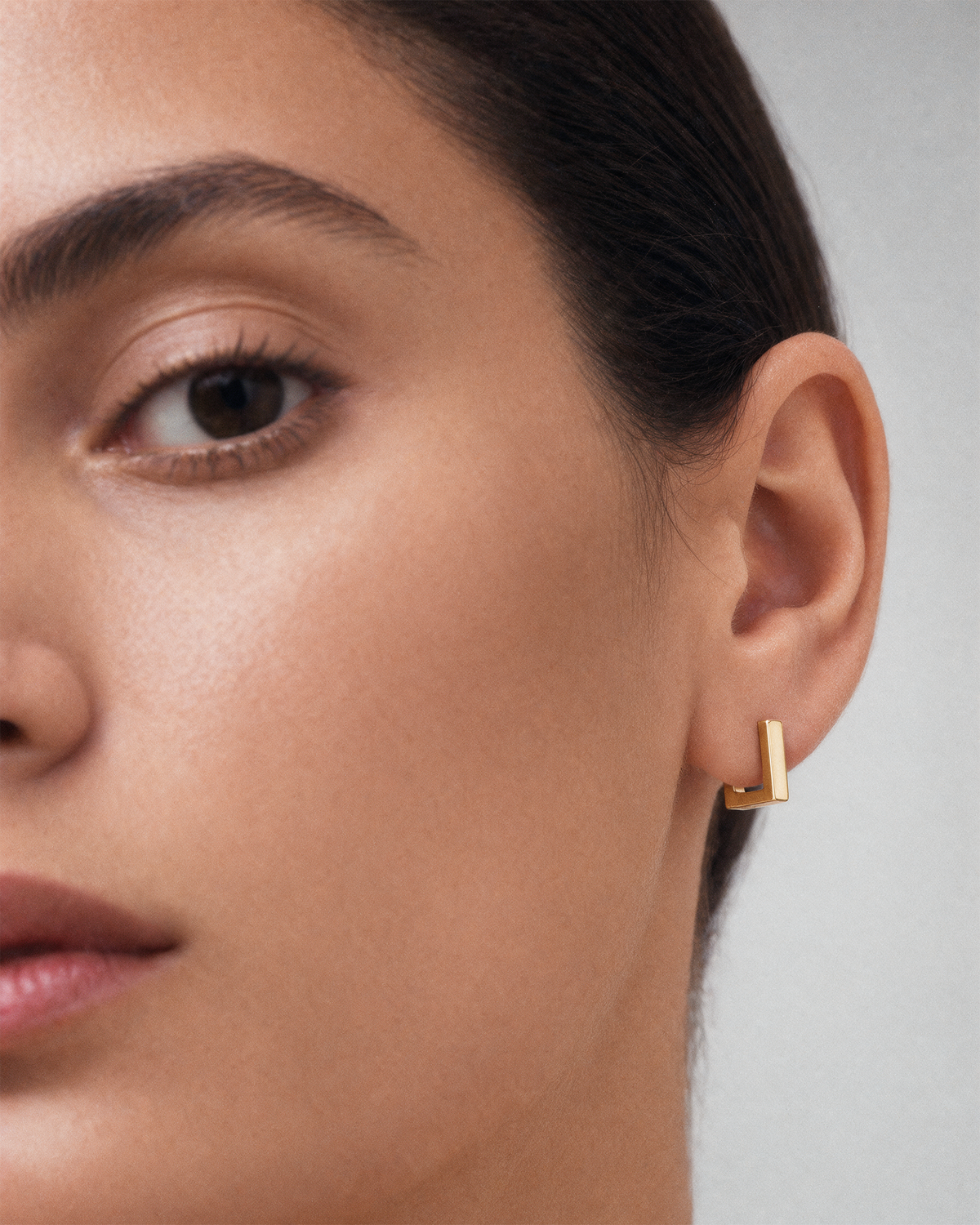 Square Huggie Hoops in 18k Gold over 925 Sterling Silver
