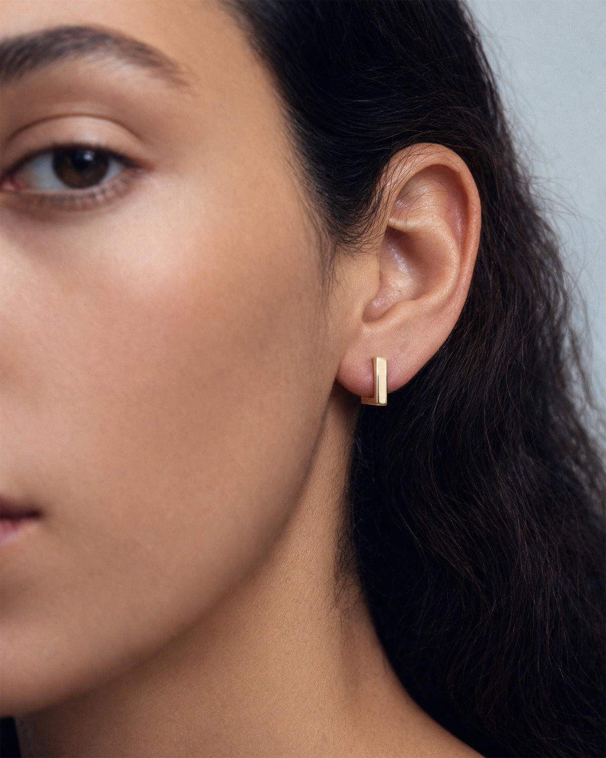Square Huggies in 18k Gold over 925 Sterling Silver