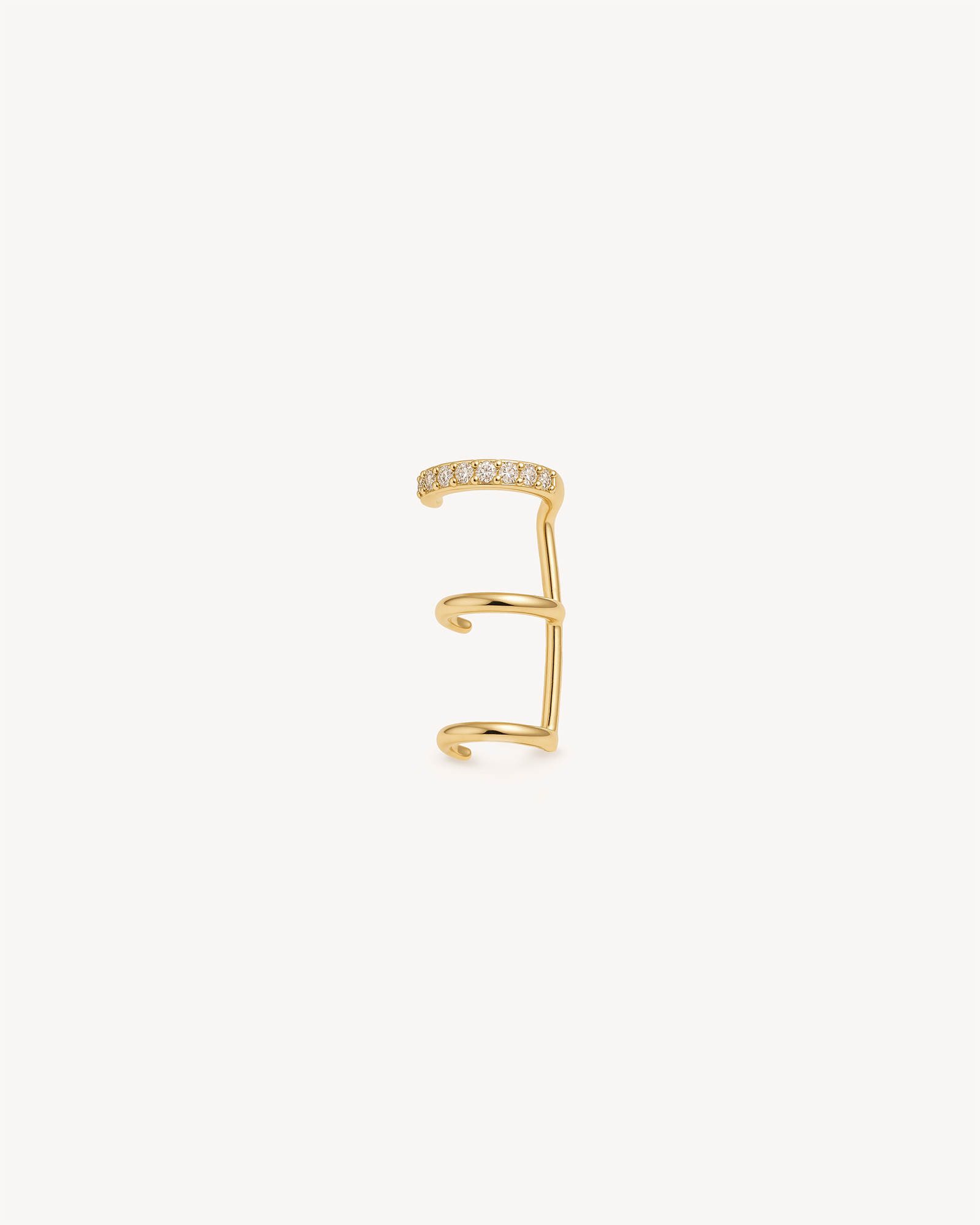 Triple Pave Ear Cuff in Gold