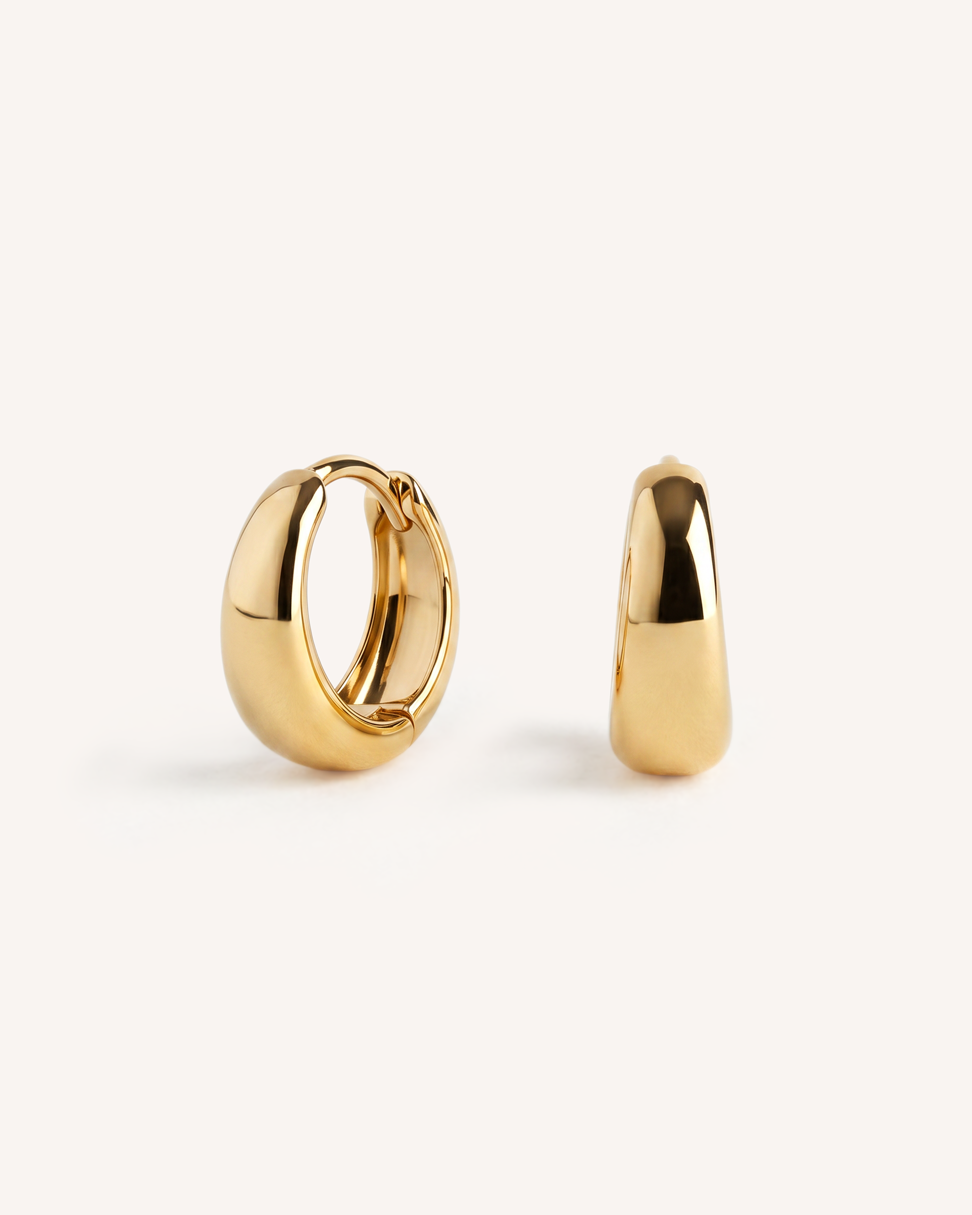 Chunky Teardrop Hoops 10mm in Gold