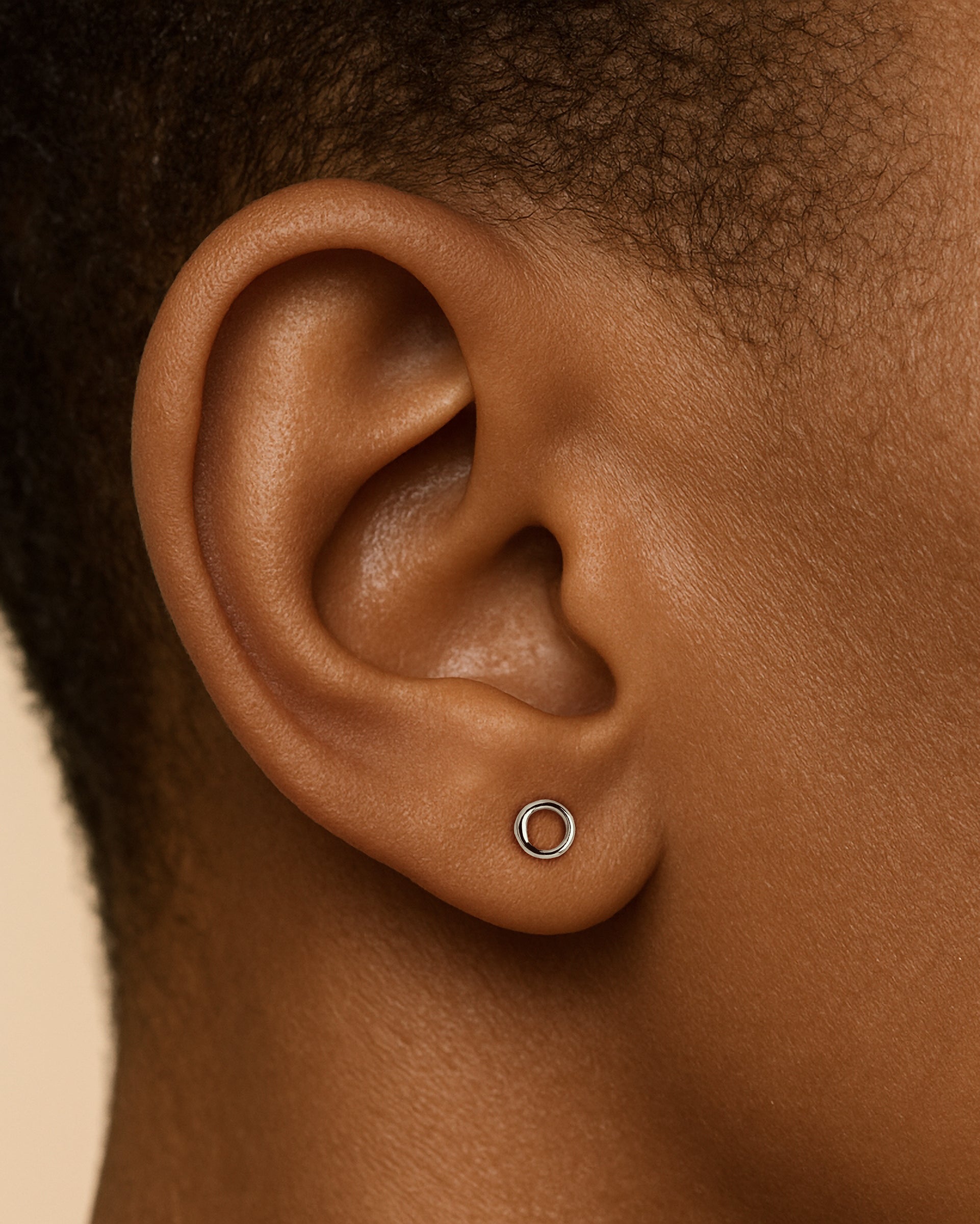 Small Circle Studs in Silver — alternate view