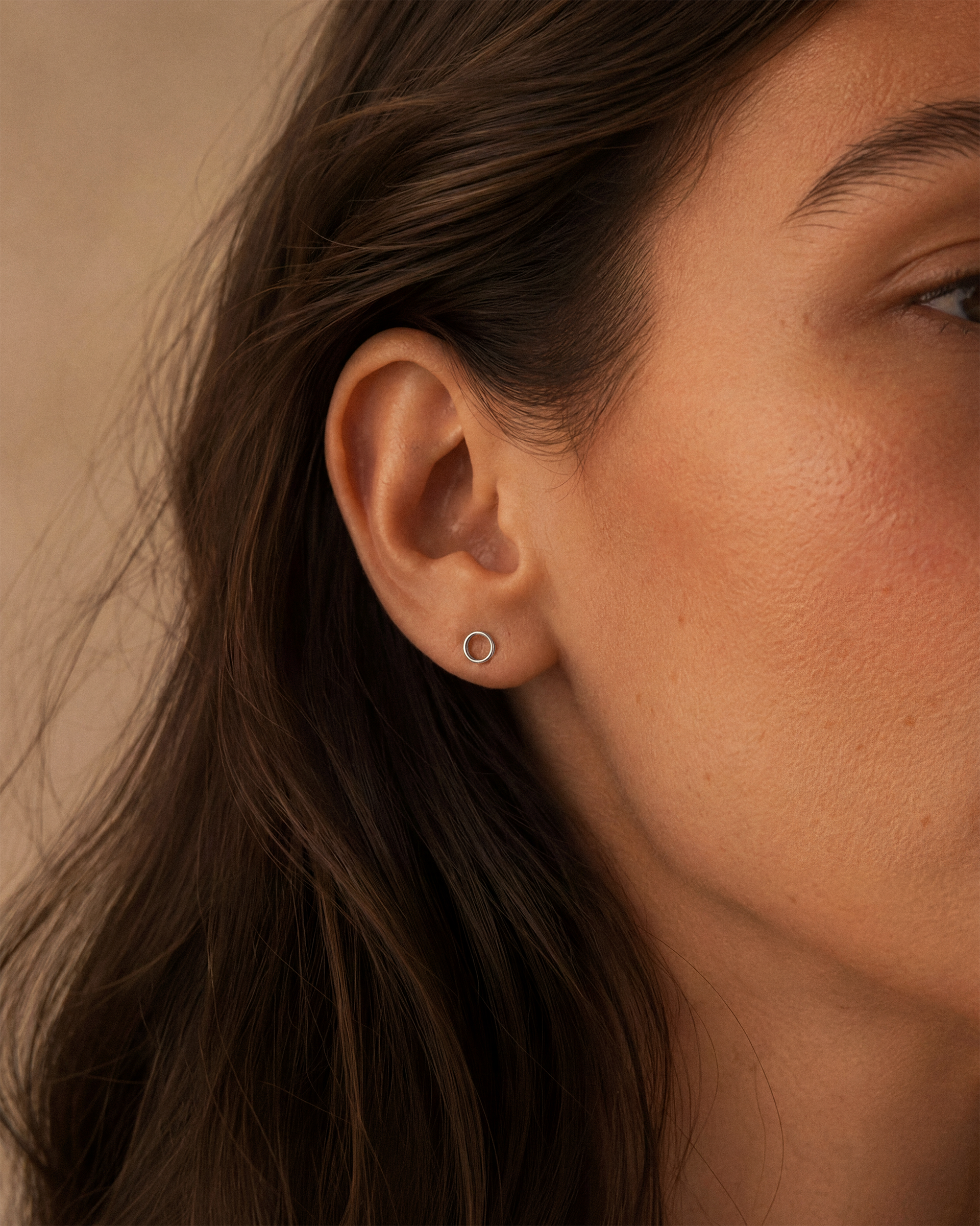 Small Circle Studs in Silver — alternate view