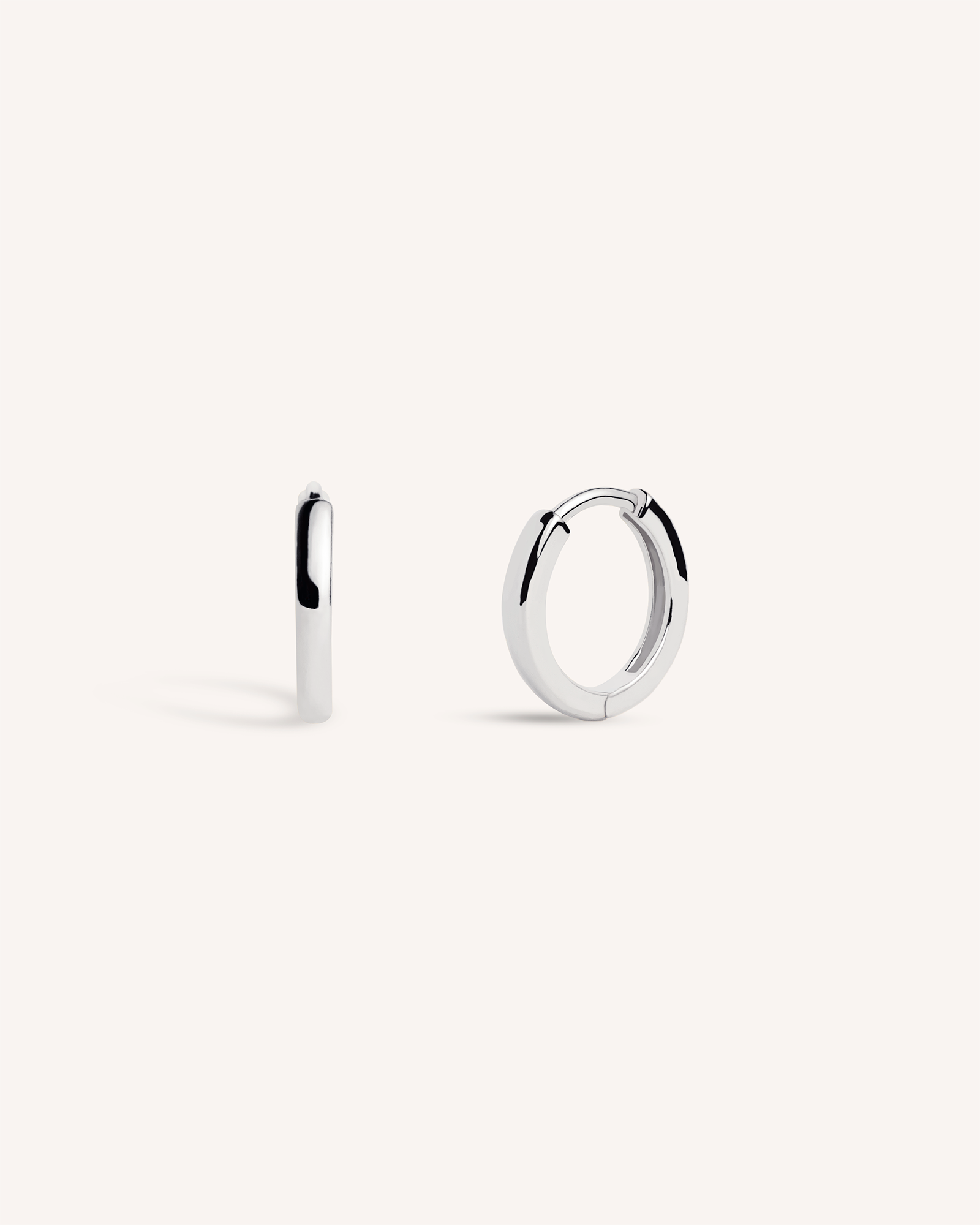 Classic Huggie Hoops in Silver