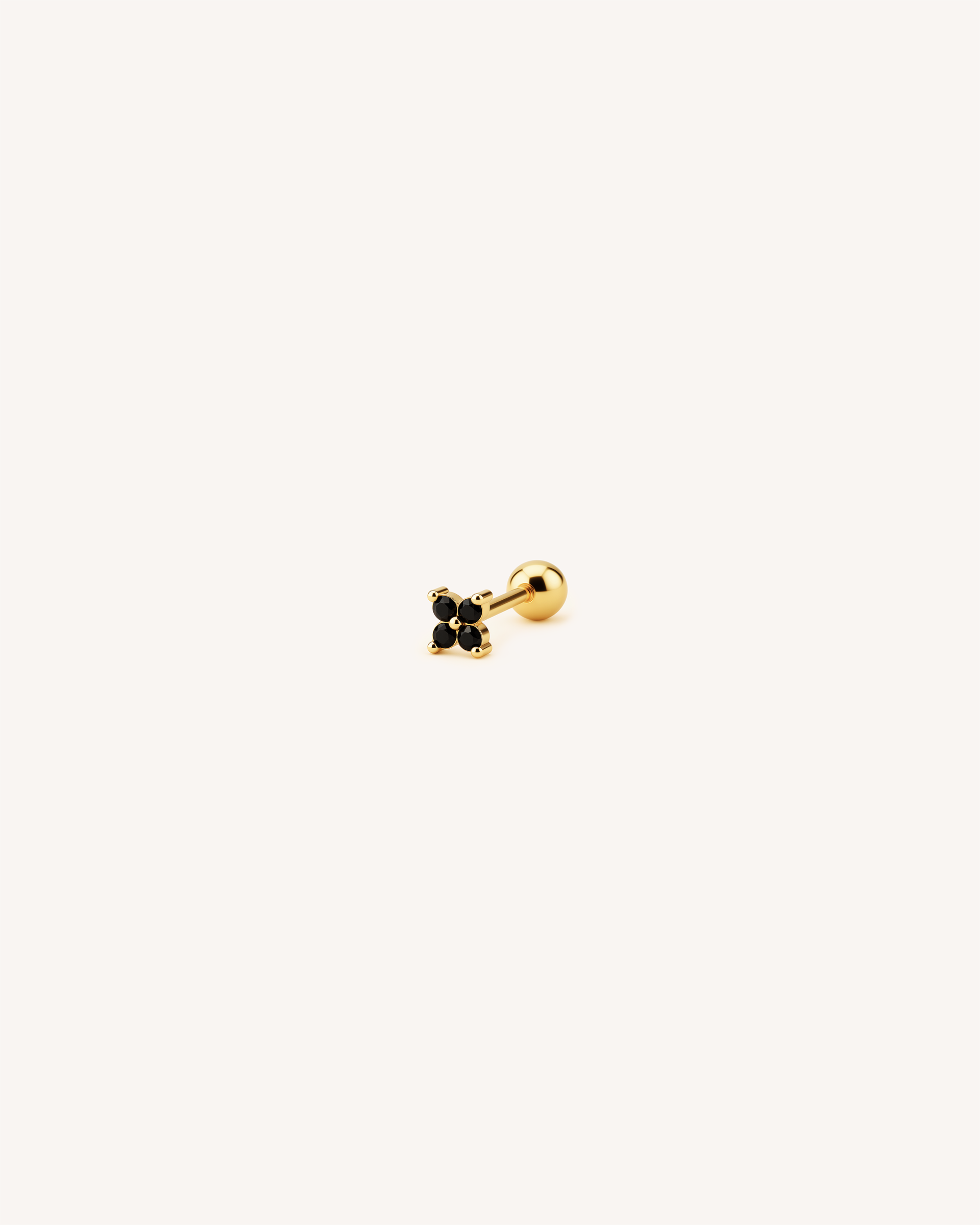 Flower Barbell Stud in Gold — Onyx