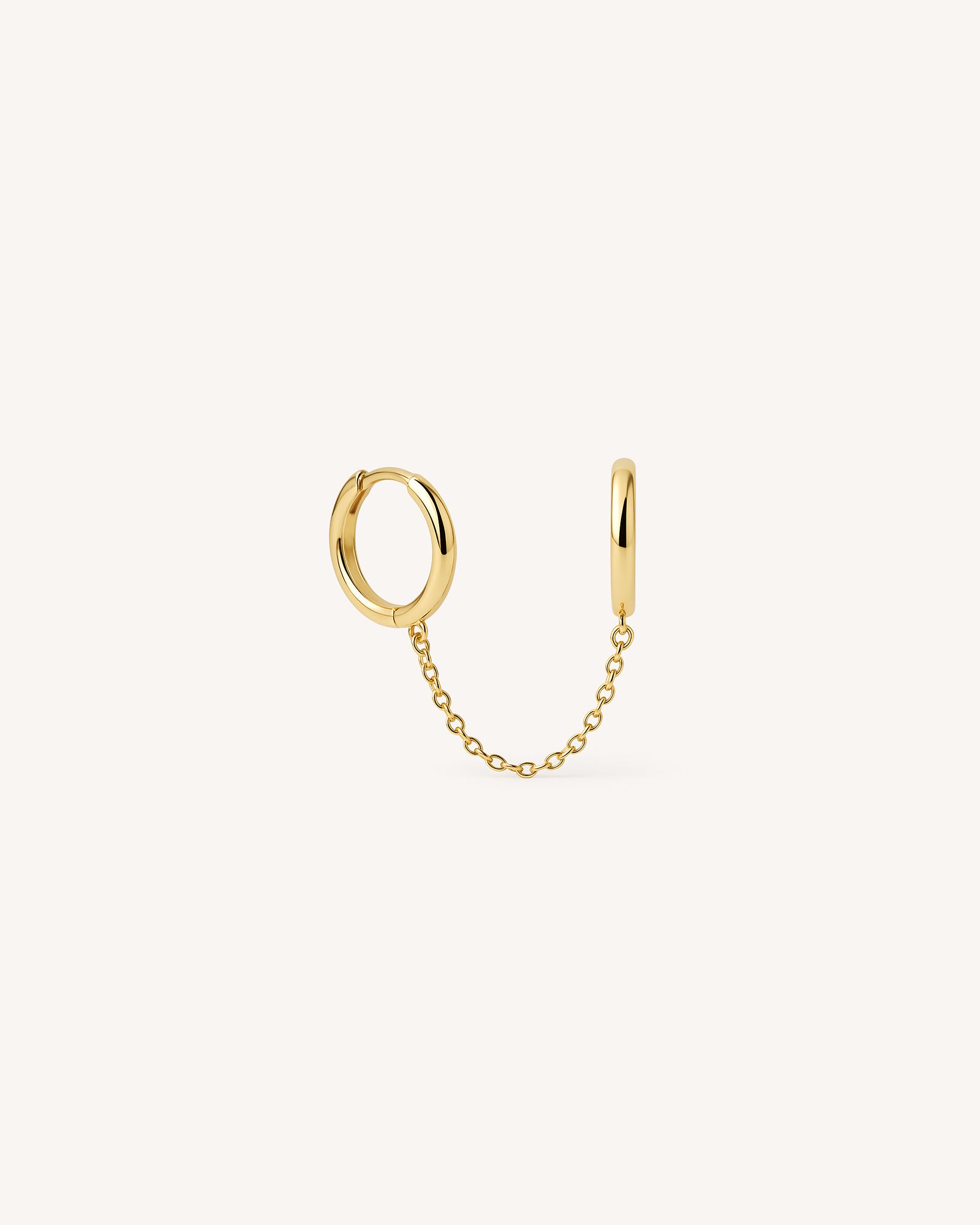 Double Chain Hoop Earrings in Gold
