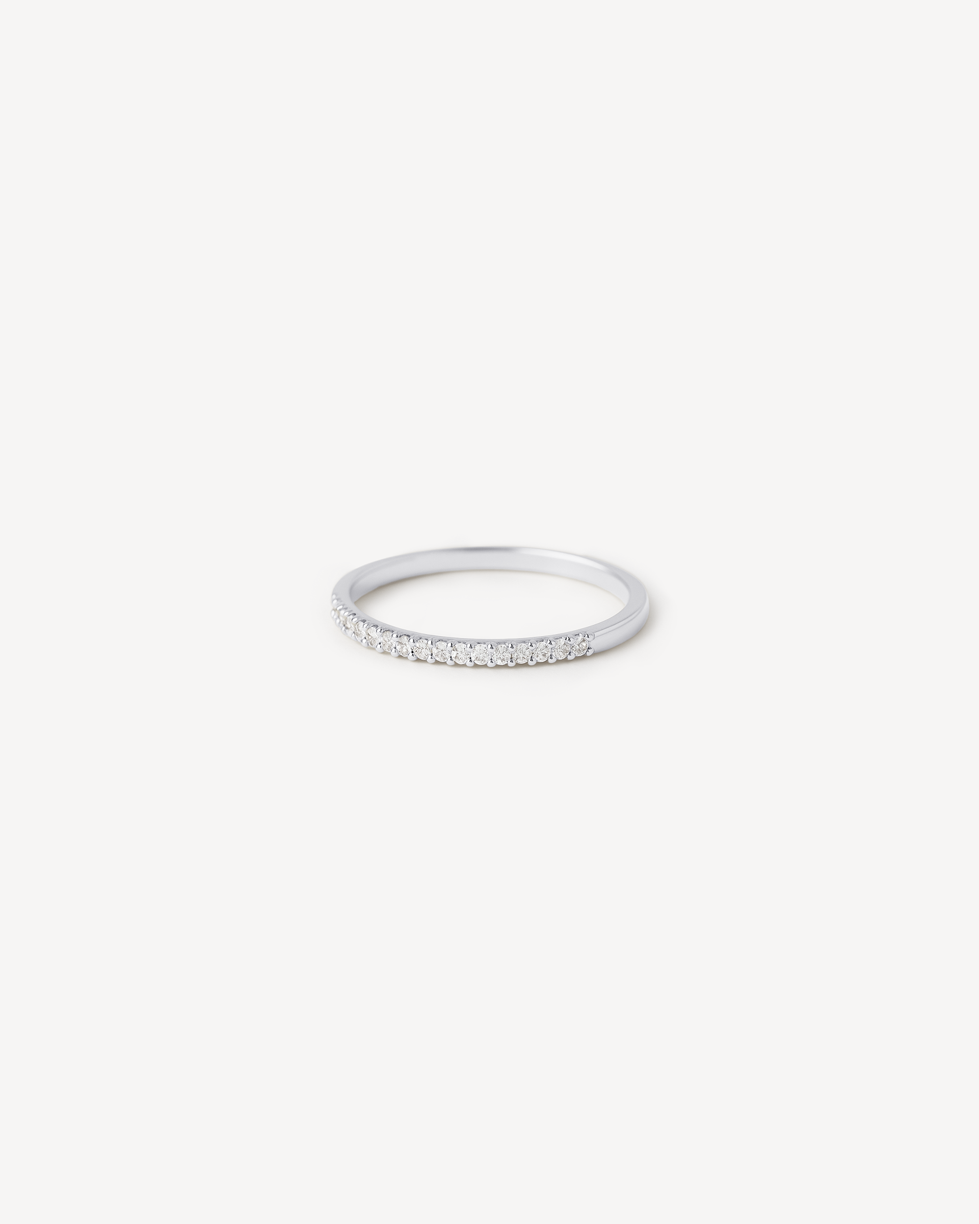 Half Eternity Pave Ring in Silver