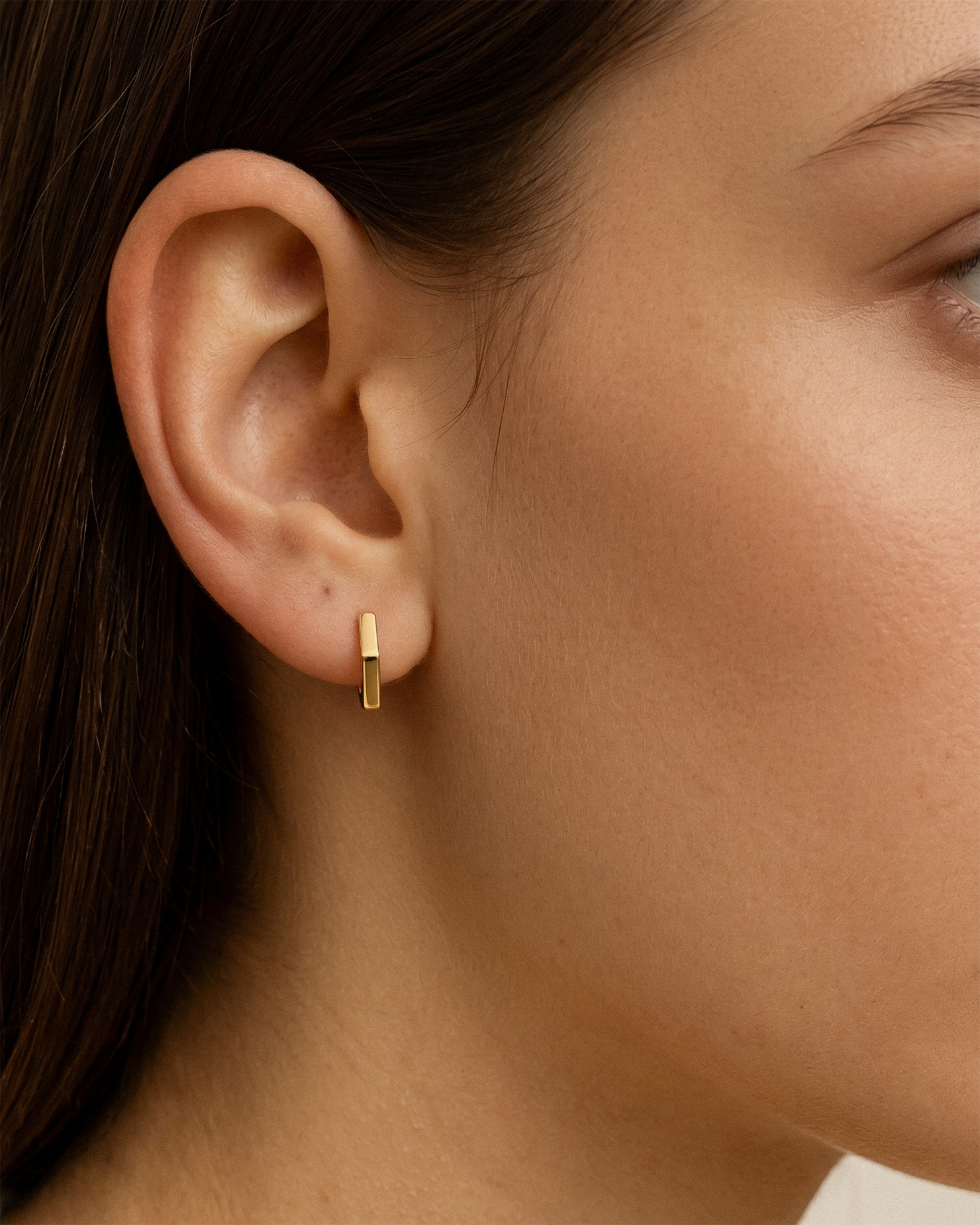 Hexagon Hoops in Gold — alternate view