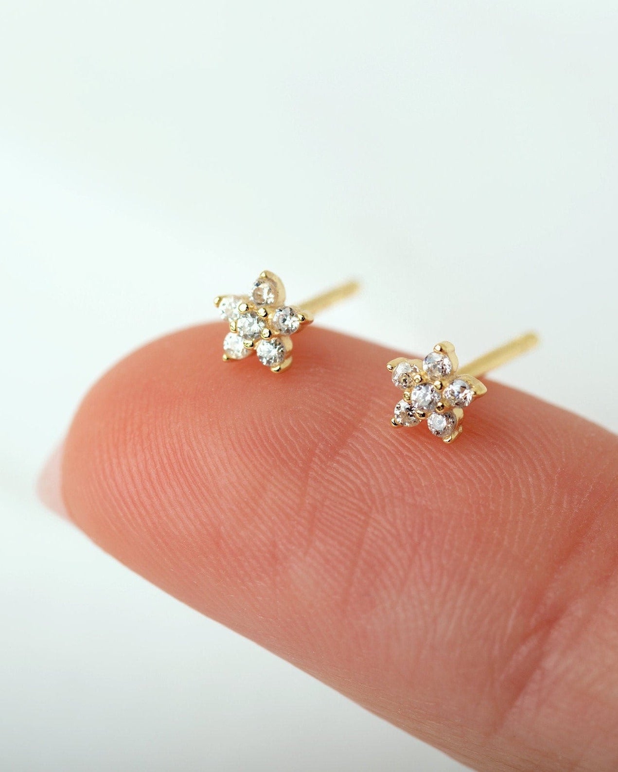 Mini Flower Studs in Gold — alternate view