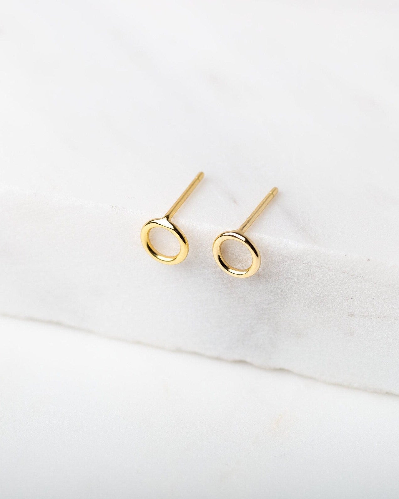 Small Circle Studs in Gold — alternate view