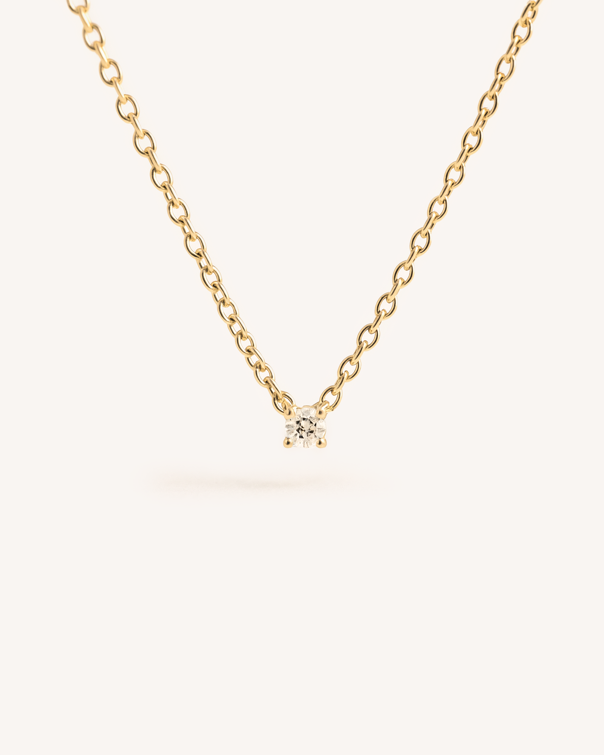 Mini Solitaire Necklace 3mm in Gold