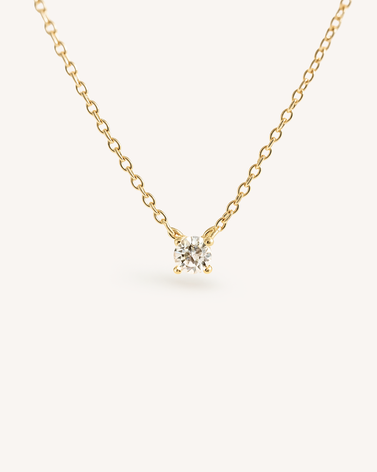Mini Solitaire Necklace 4mm in Gold