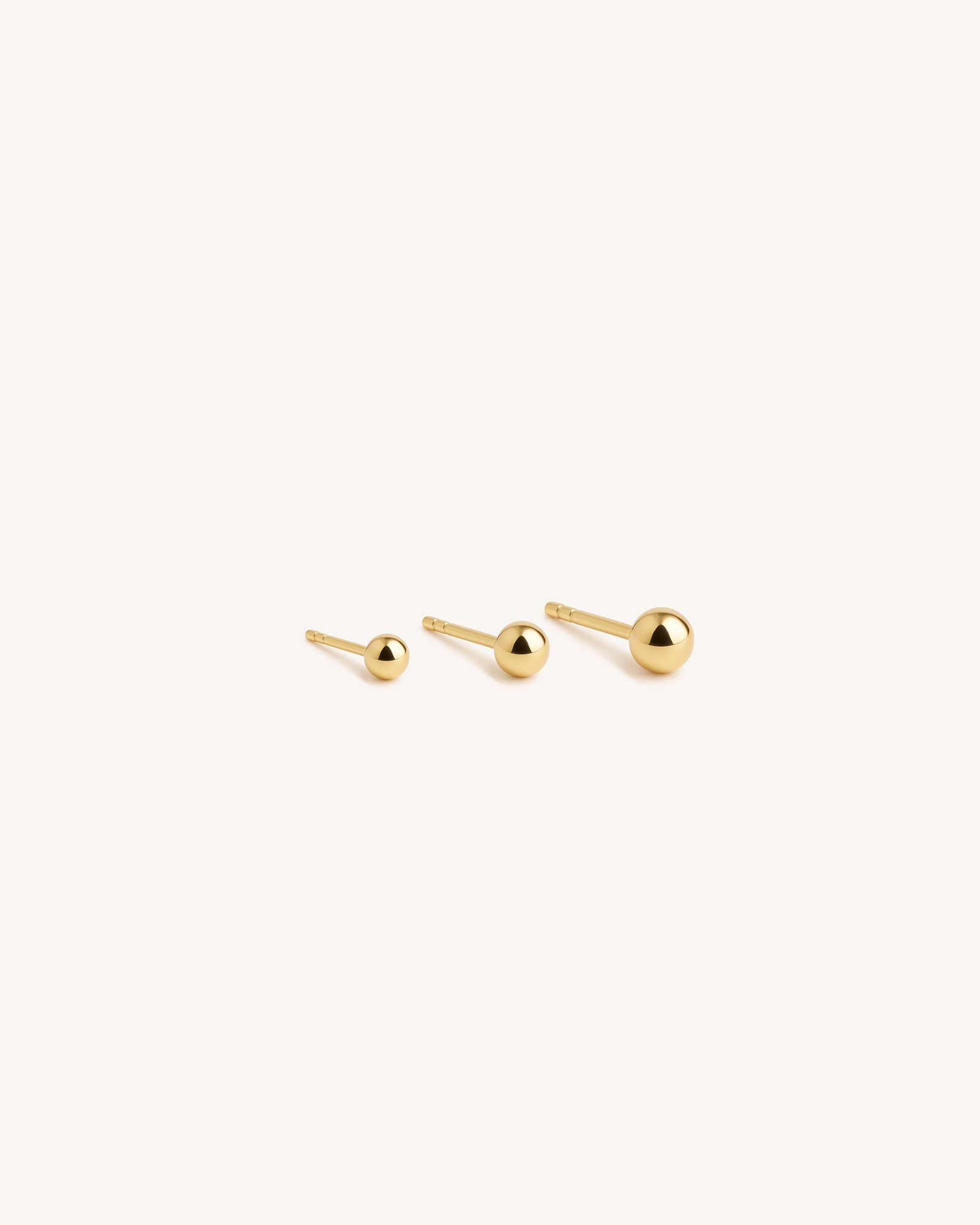 Simple Ball Studs 4mm in Gold — alternate view