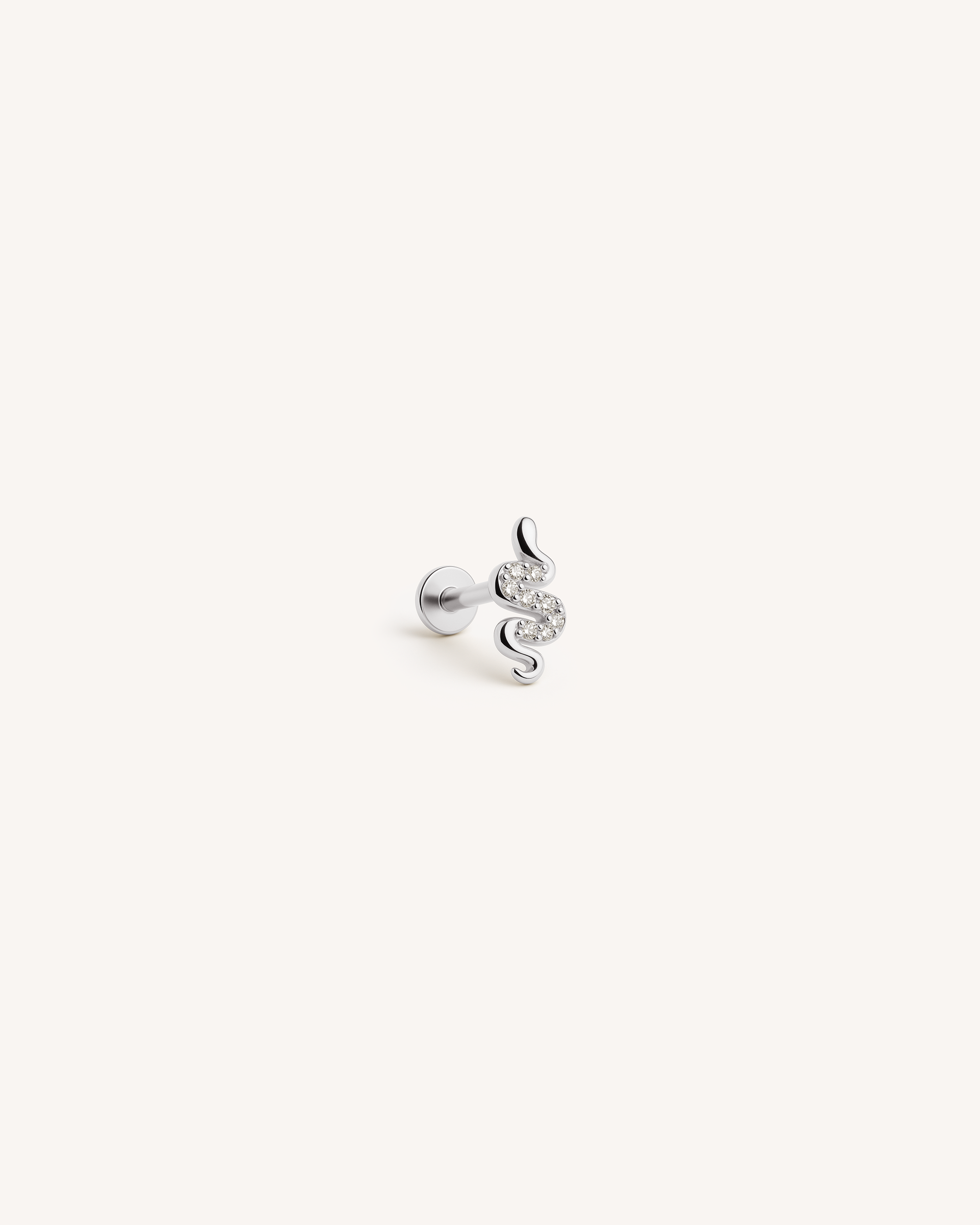 Snake Labret Stud in Silver