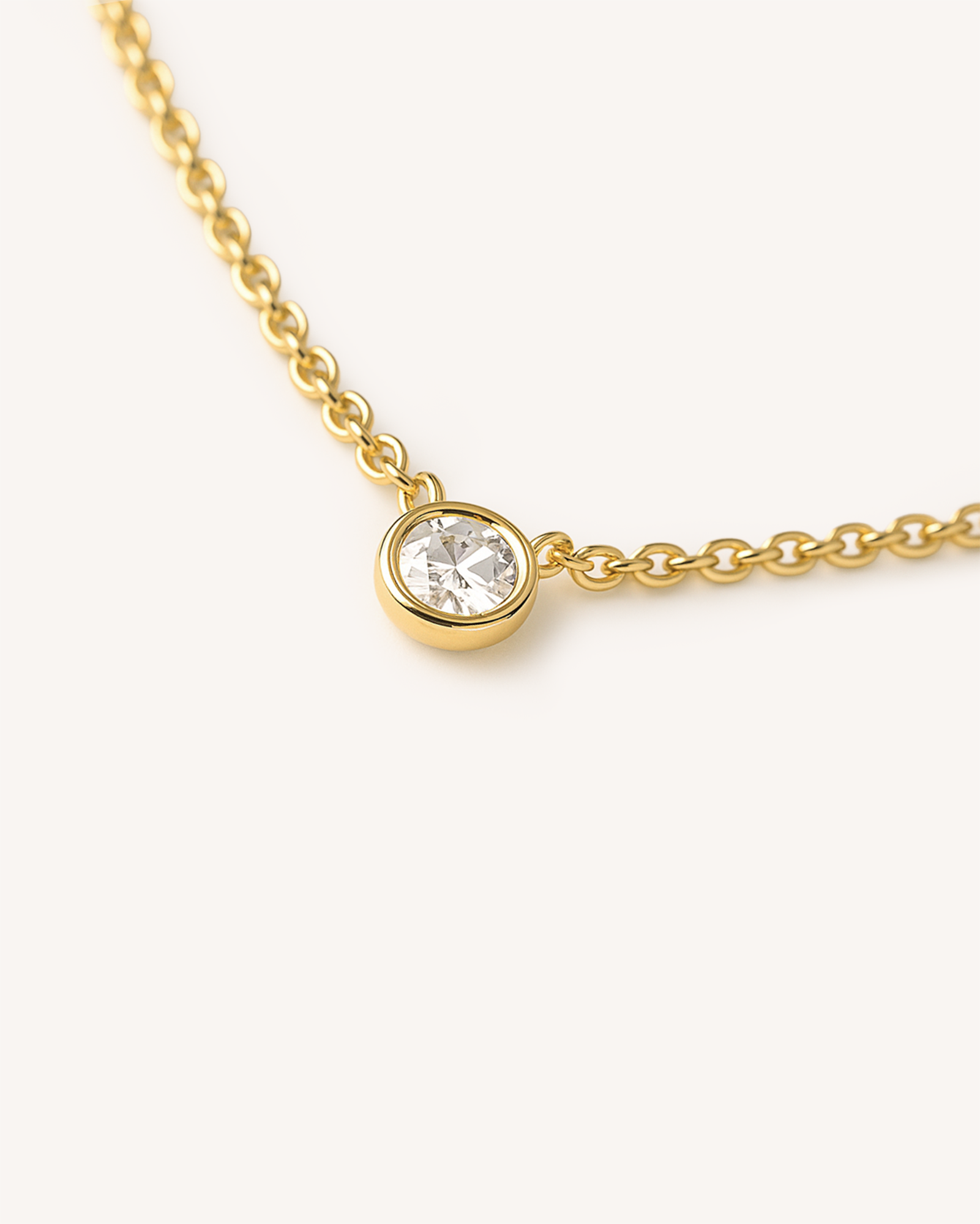Solitaire Necklace in Gold — Crystal — alternate view