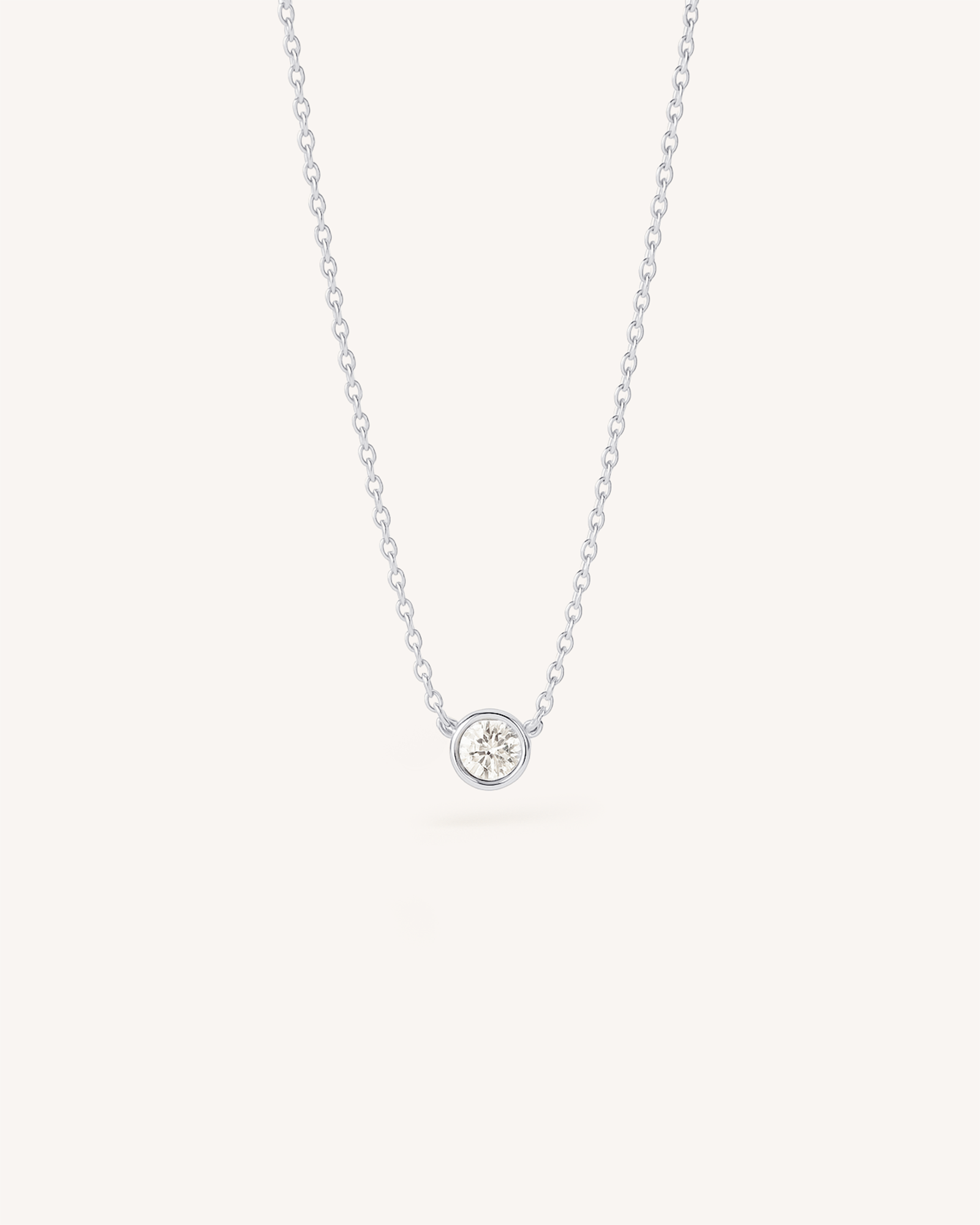 Solitaire Necklace in Silver — Crystal