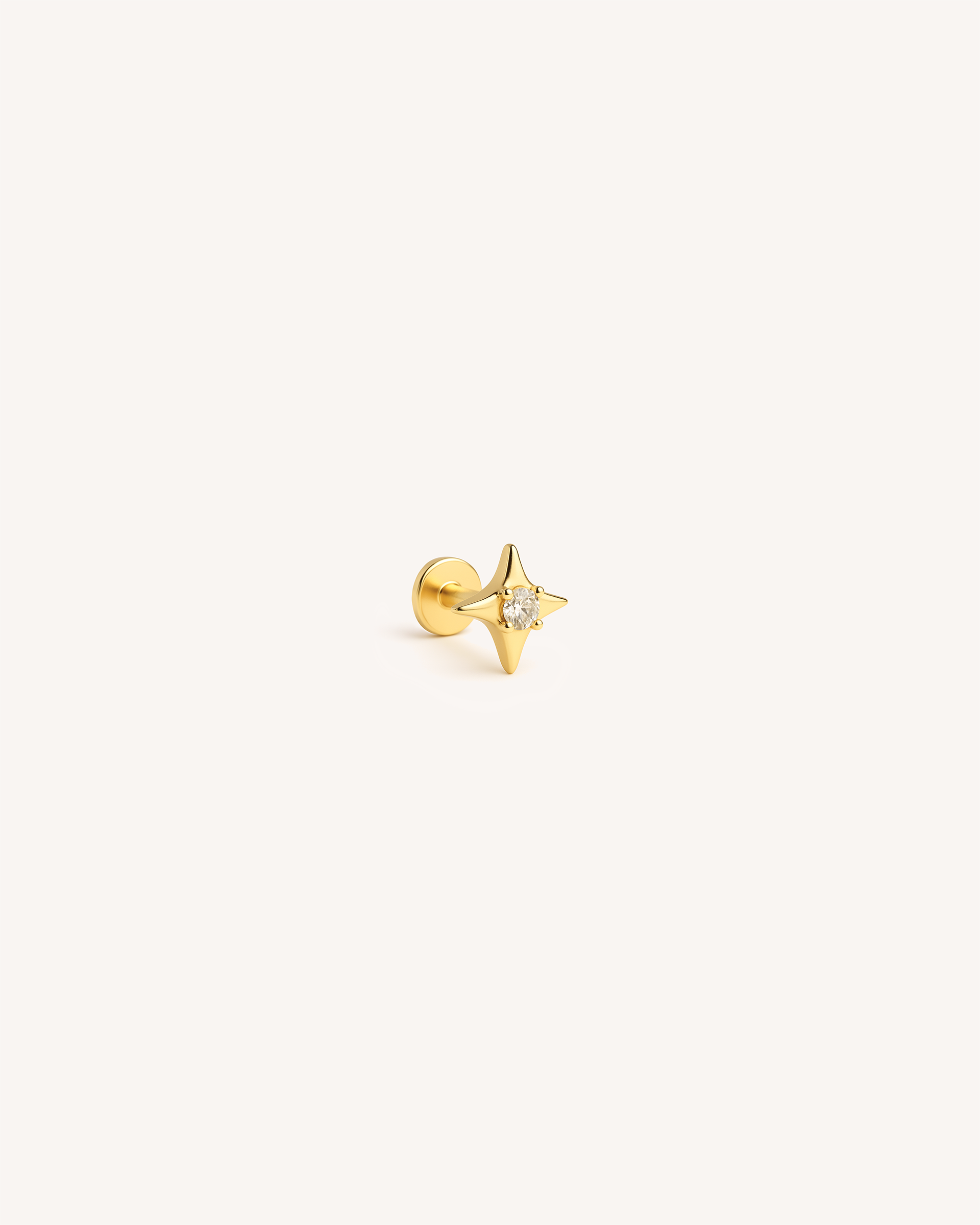 Star Labret Stud in Gold