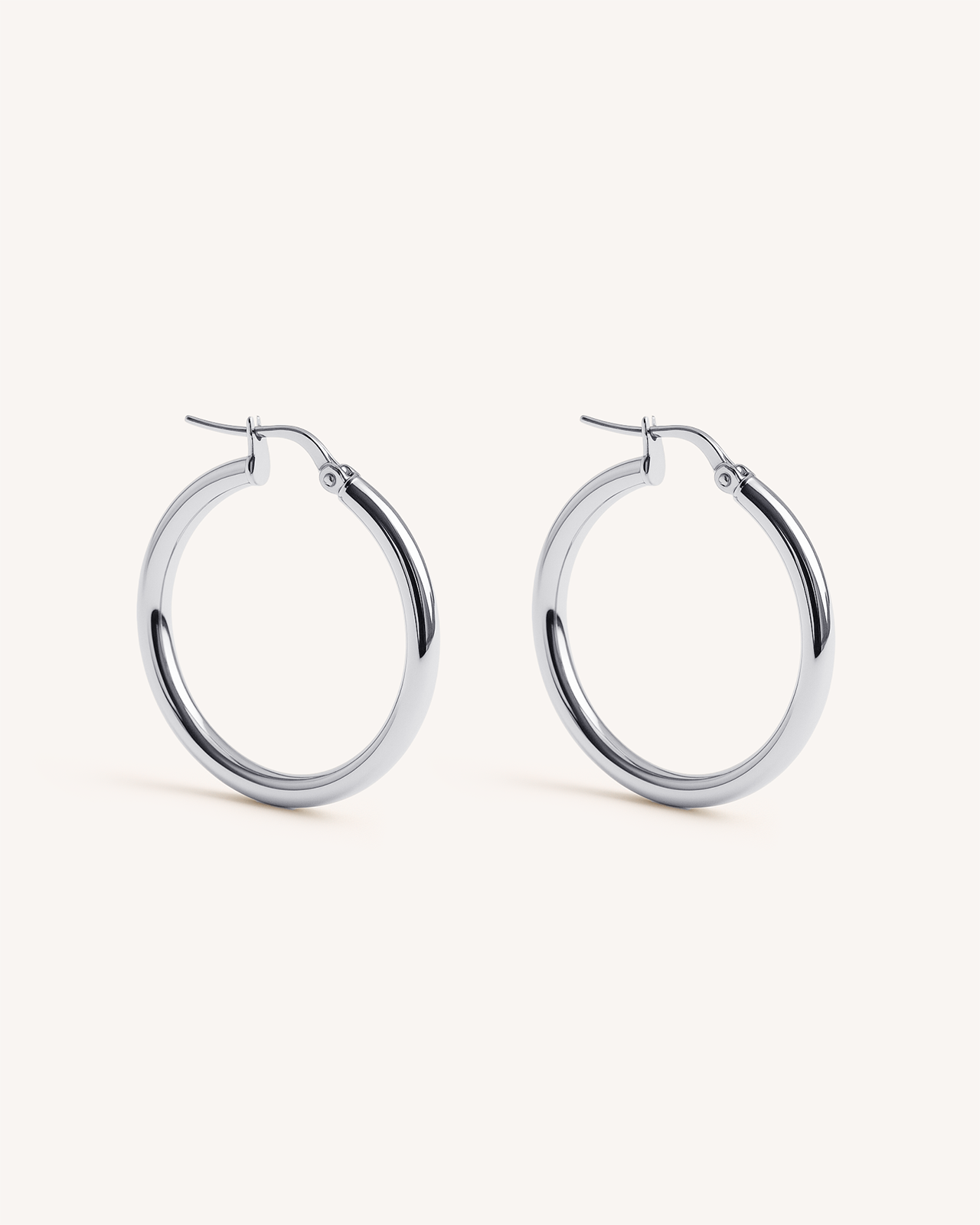 Thick Big Hoops in Silver
