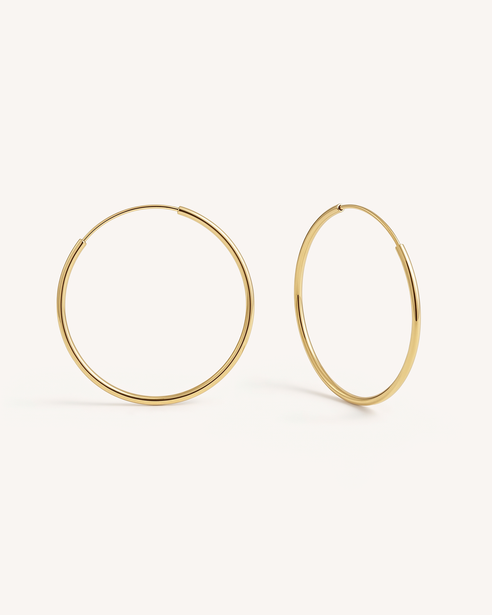 Thin Big Hoops in Gold