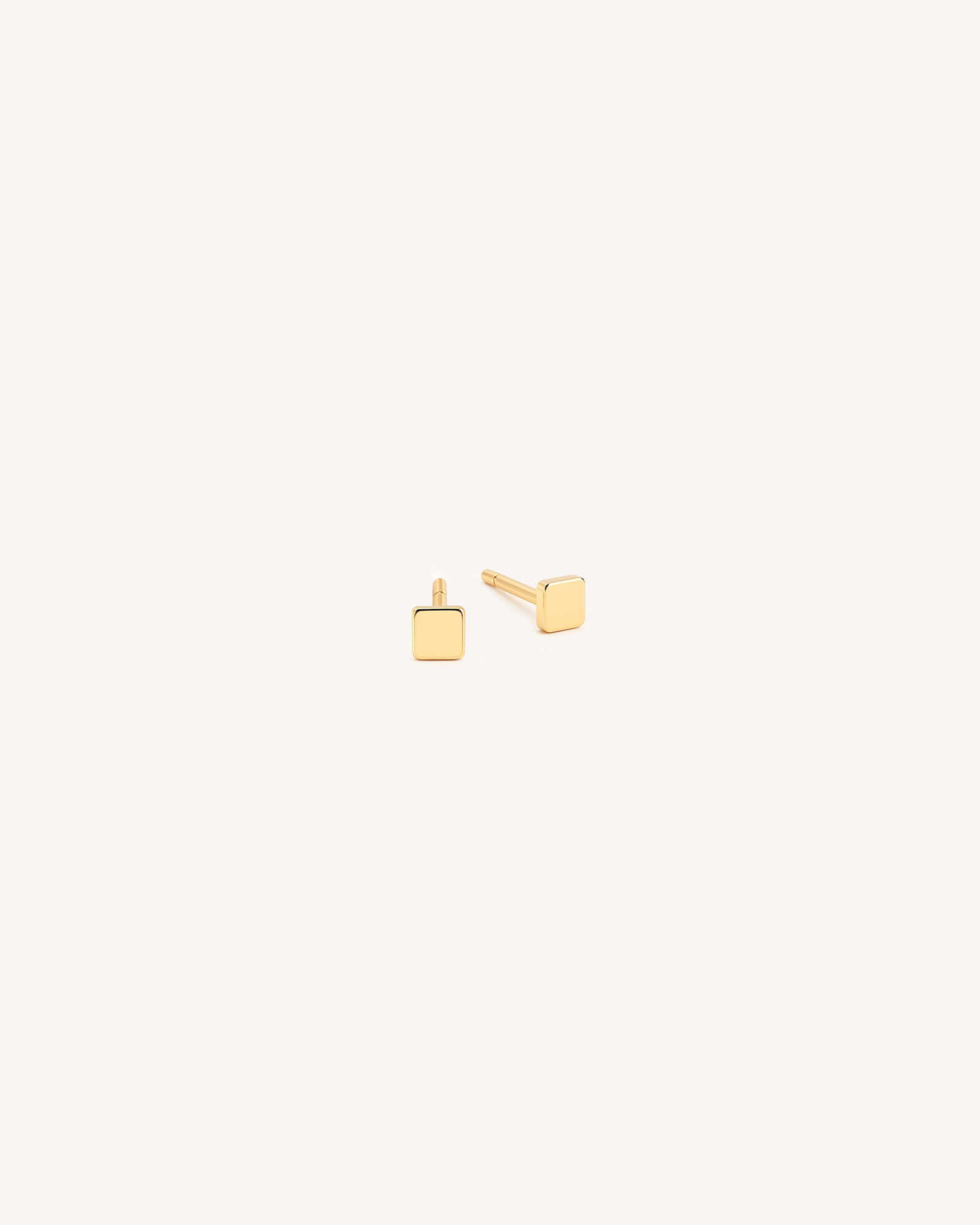 Tiny Square Studs in Gold