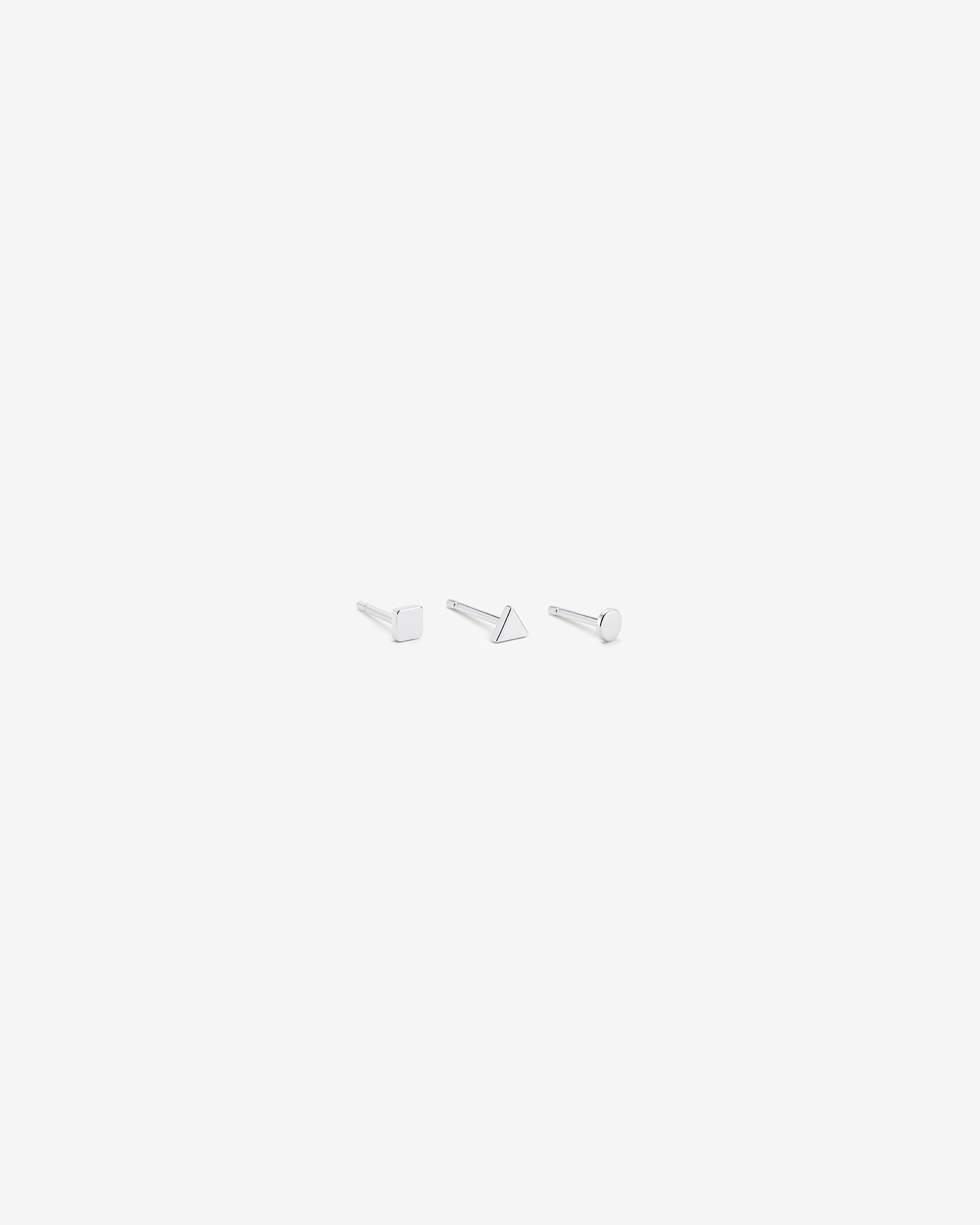 Tiny Triangle Studs in Silver — alternate view