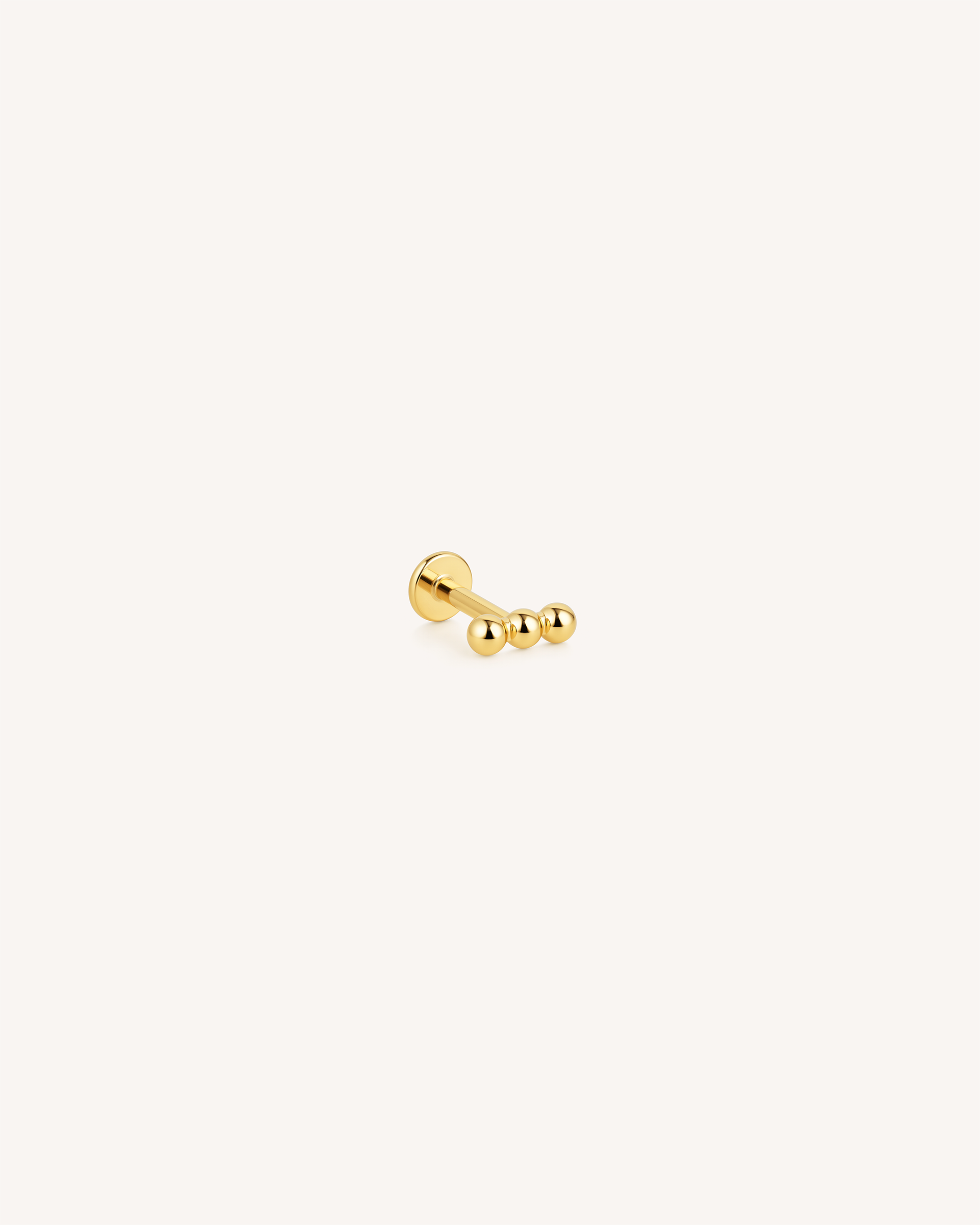 Triple Ball Labret Stud in Gold