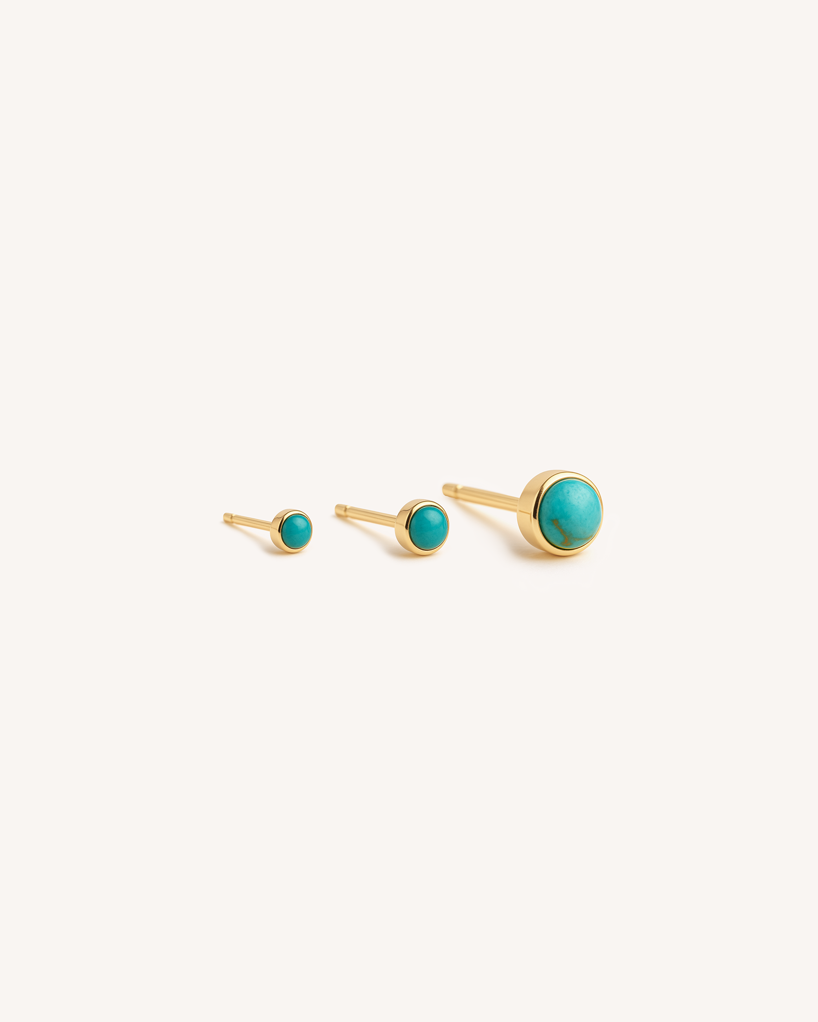 Turquoise Studs 5mm in Gold — alternate view