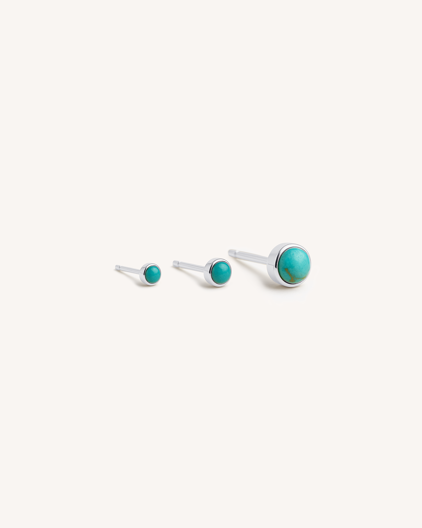 Turquoise Studs 4mm in Silver — alternate view