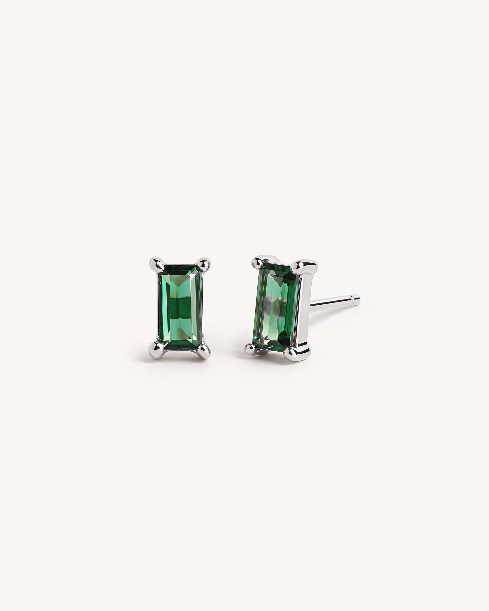 Tiny Baguette Solitaire Studs
