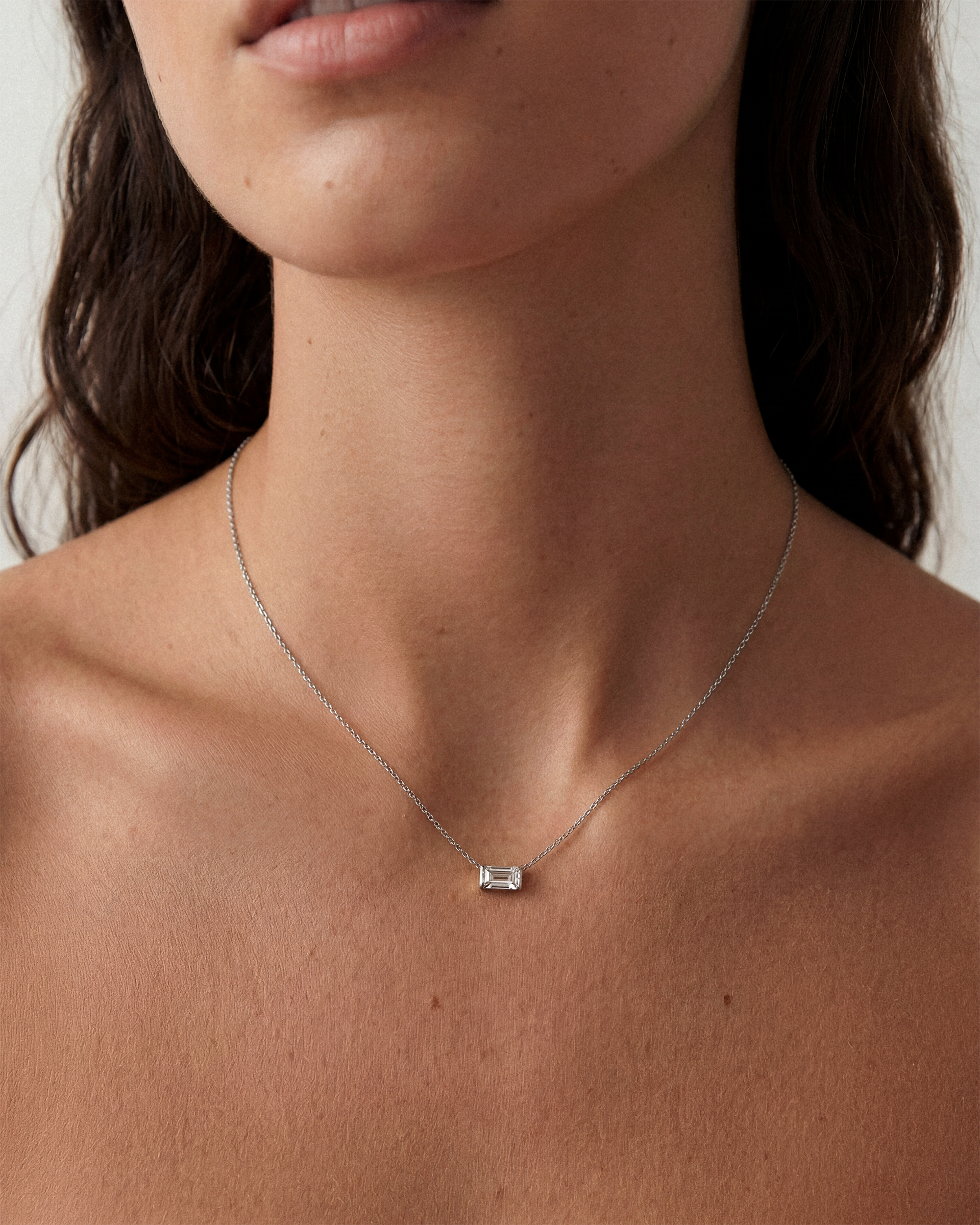 Baguette Necklace in 925 Sterling Silver