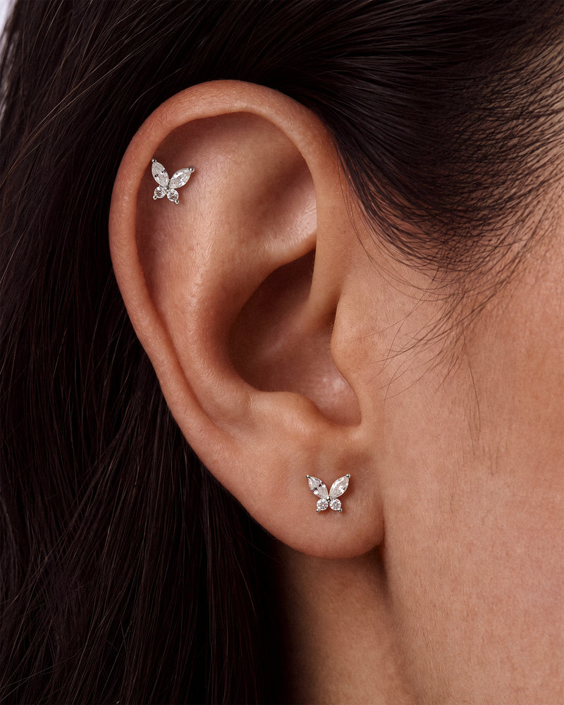 Crystal Butterfly Labret Stud