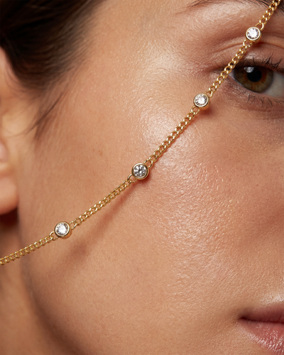 Curb Chain 5-Bezel Bracelet in 18k gold