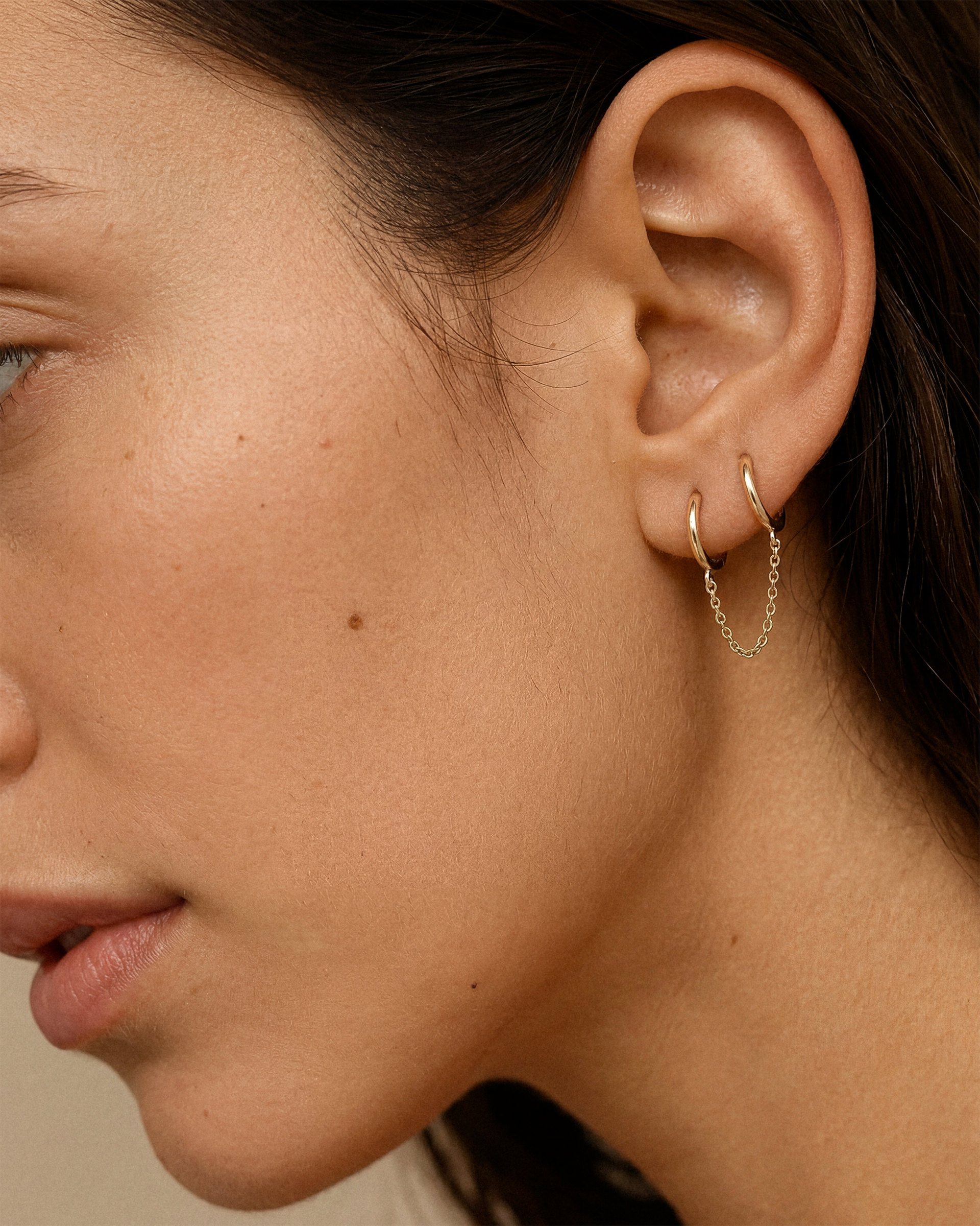 Double Chain Hoop Earrings