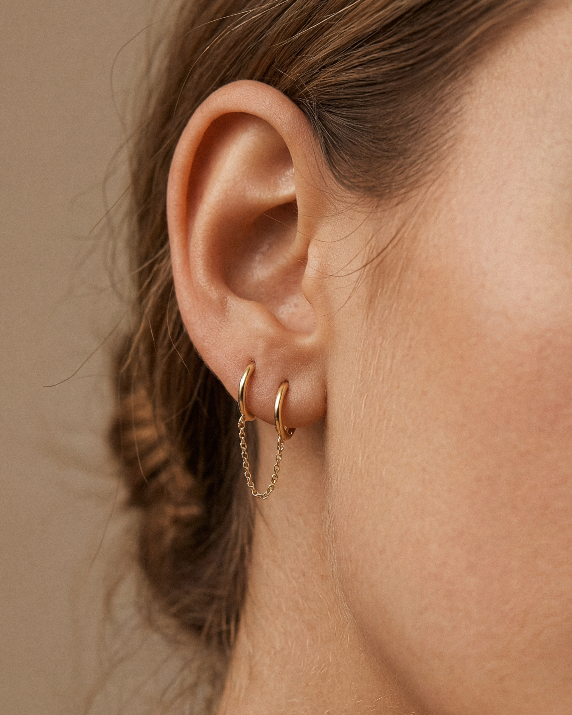 Double Chain Hoop Earrings