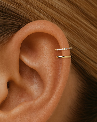 Double Pave Helix Ear Cuff in Gold — alternate view