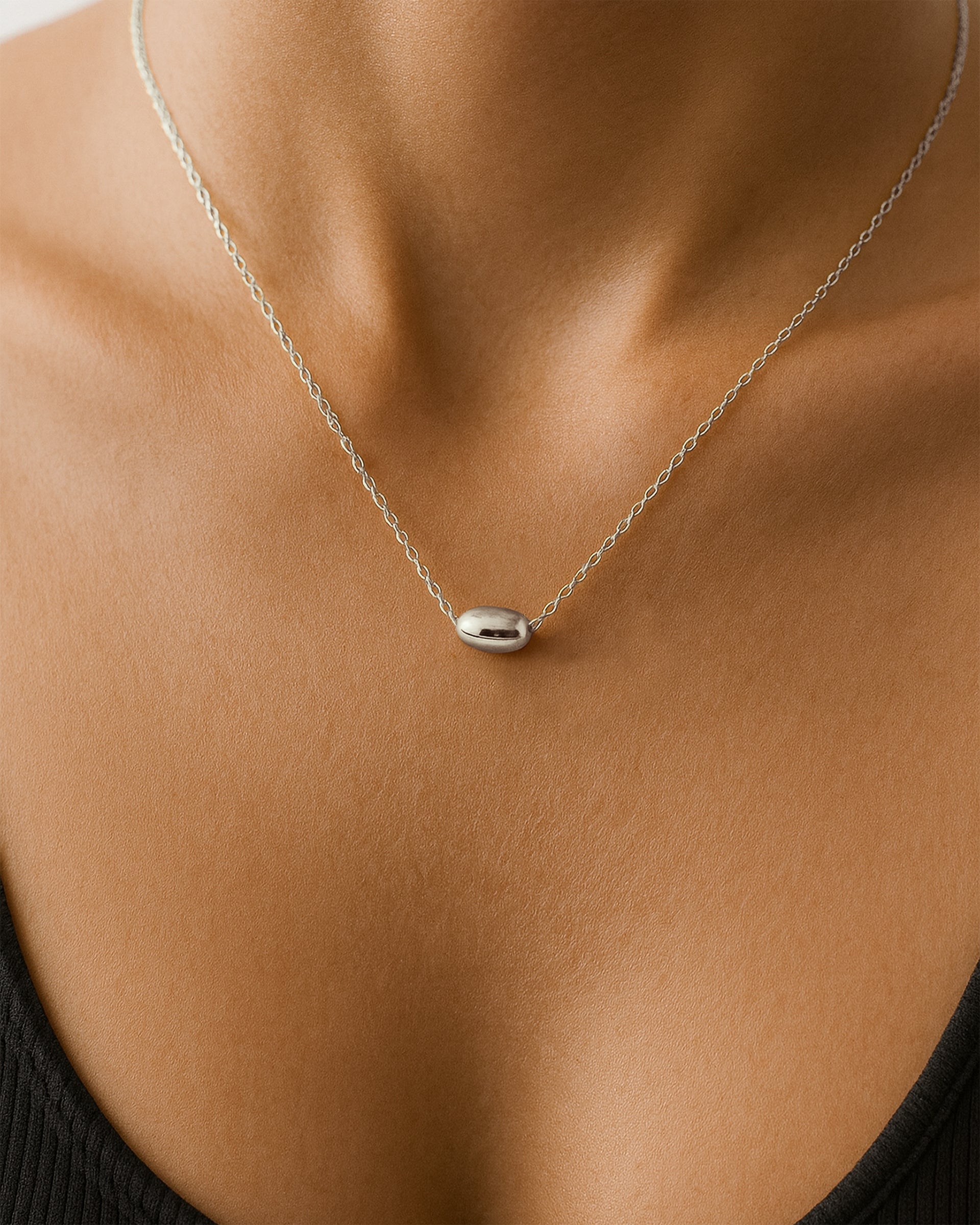 Egg Necklace in Silver — alternate view