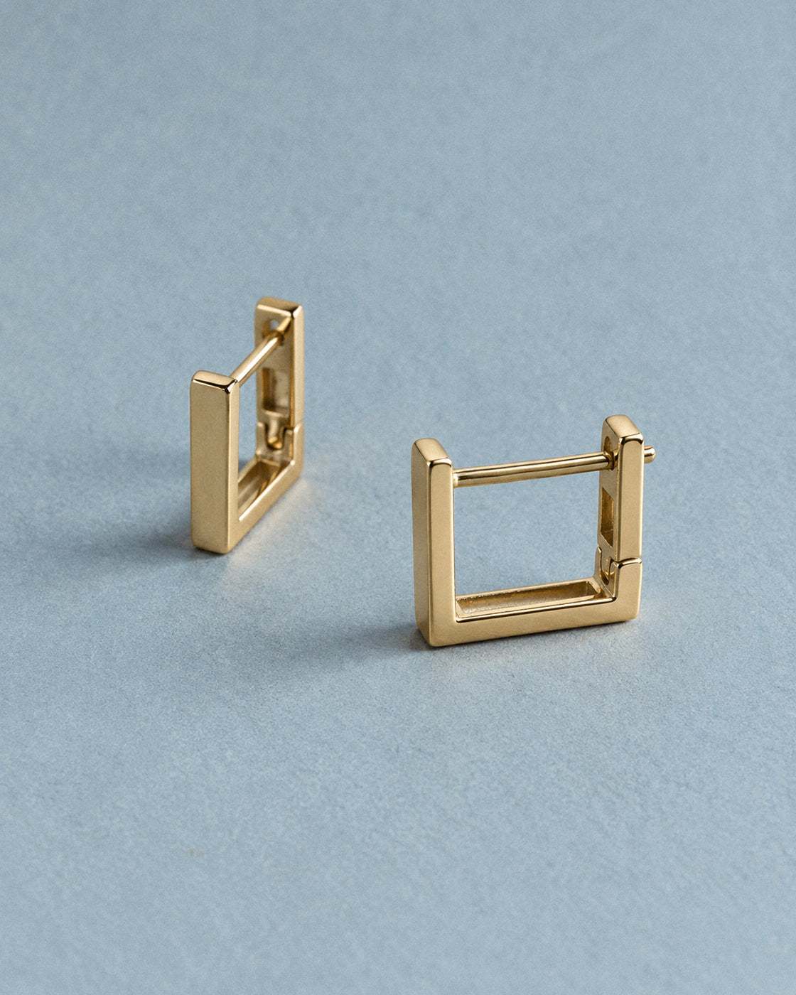 Square Huggie Hoops in 18k Gold over 925 Sterling Silver 